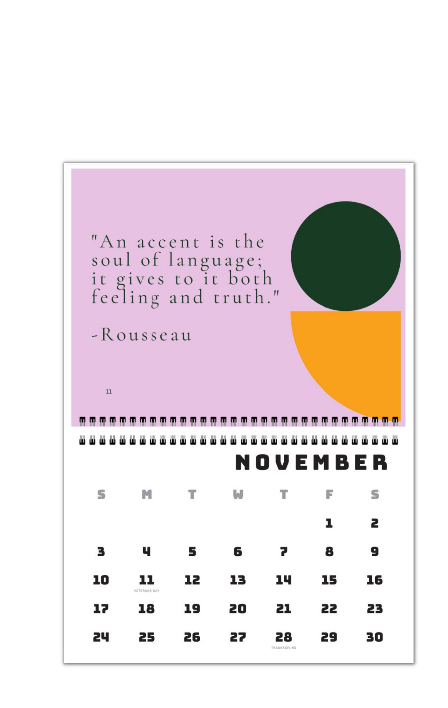 Academic Year Inspirational Language Quote Calendar 2025-26, inspirational quotes about language acquisition, language learning quotes calendar,