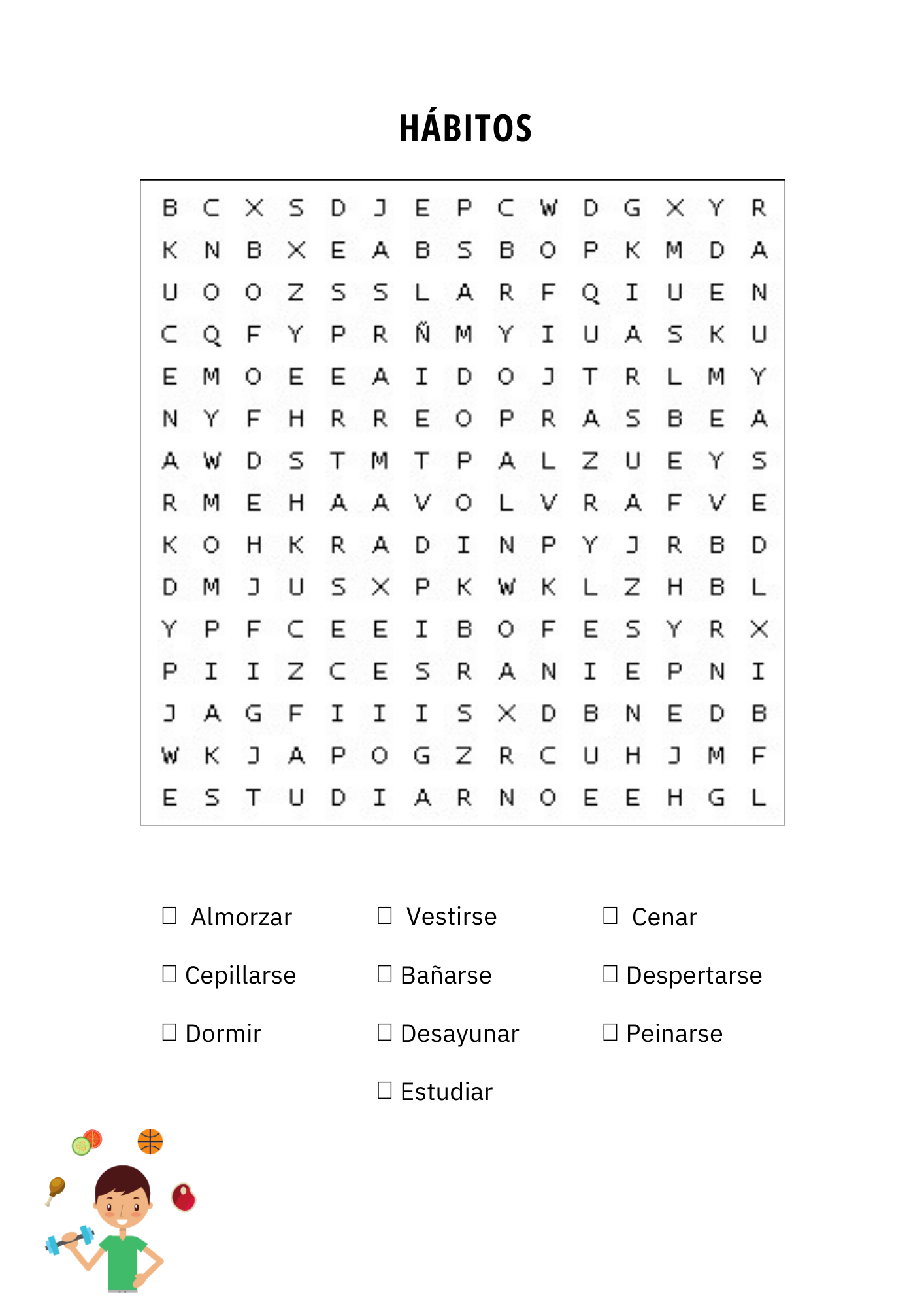 Spanish Vocabulary Word Search Worksheets