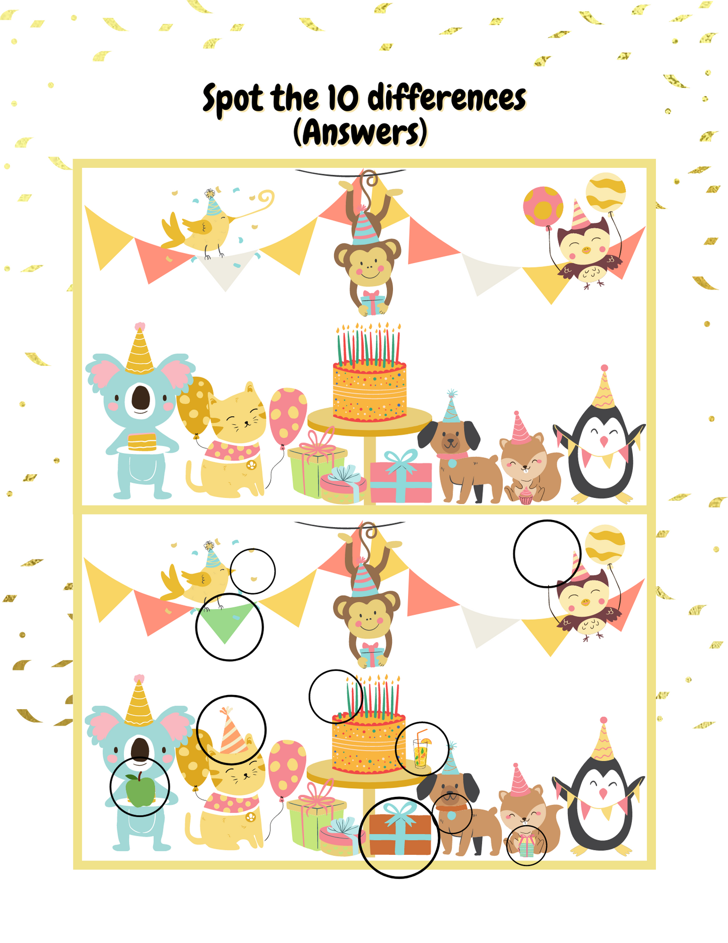 Paquete de actividades de animales fiesteros (imprimible)