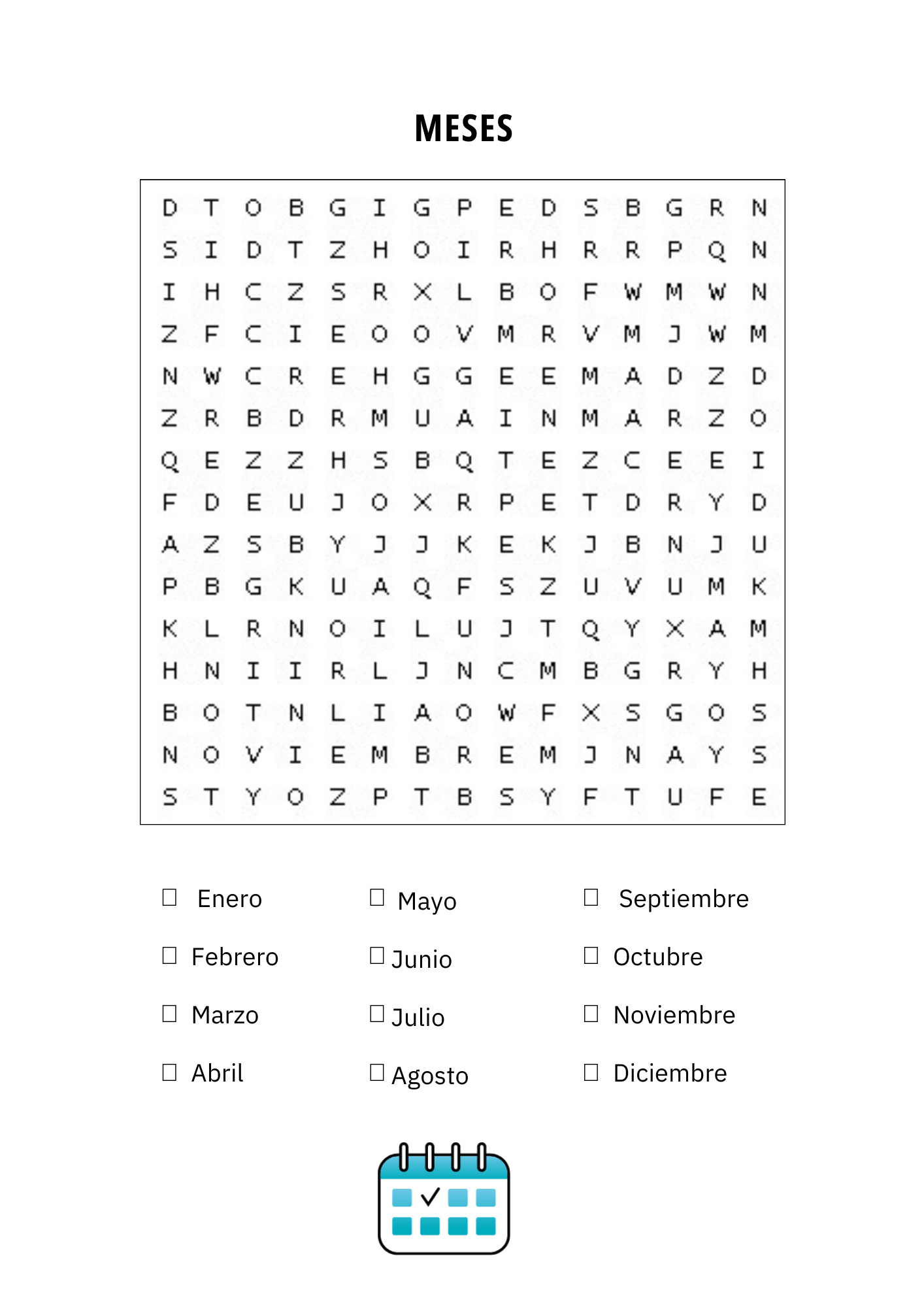 Spanish Vocabulary Word Search Worksheets