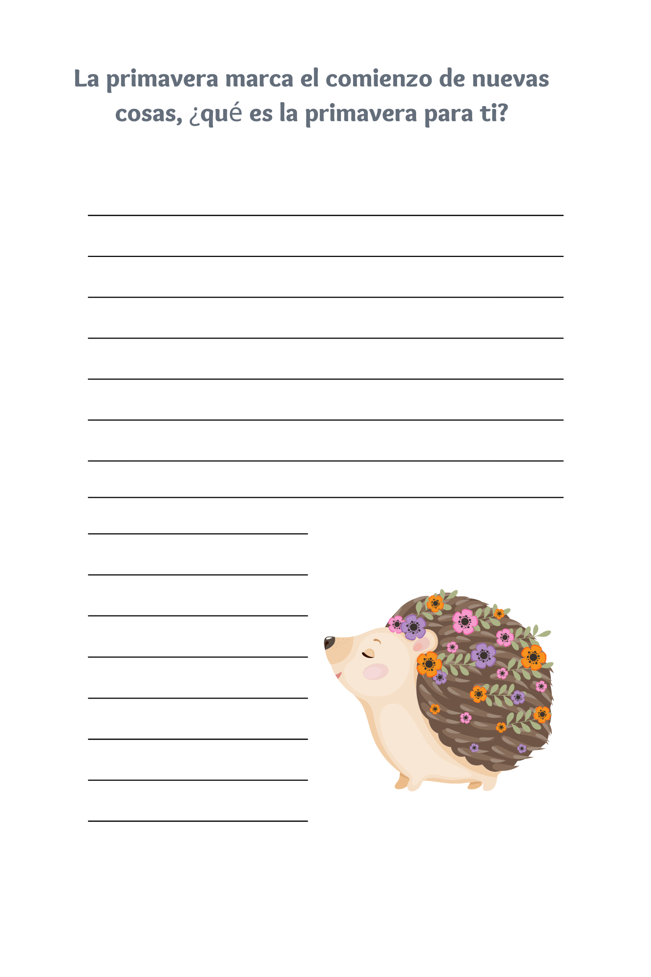 Spring Journal in Spanish (Printable)