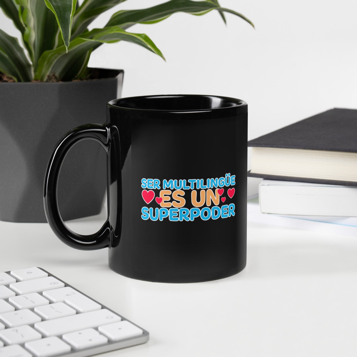 Superpoder Black Glossy Mug