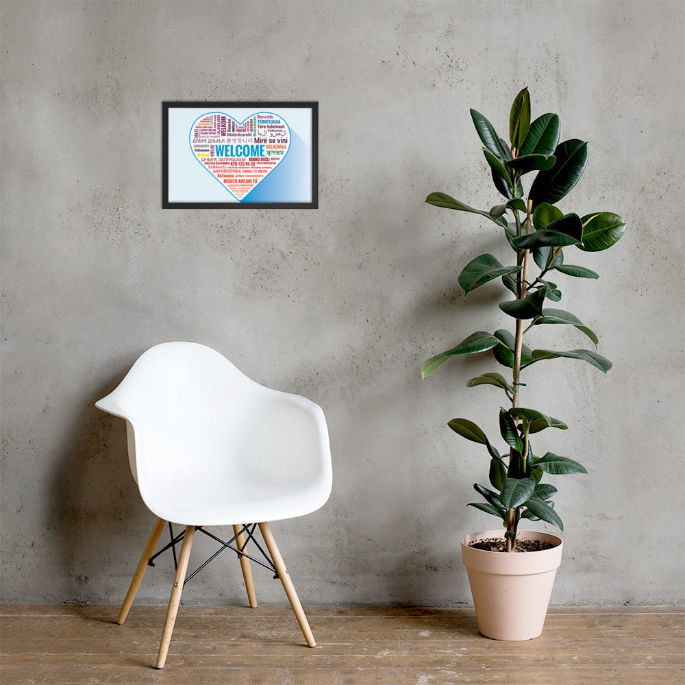 Welcome Framed Poster Language Poster Bilingual Poster for the Classroom