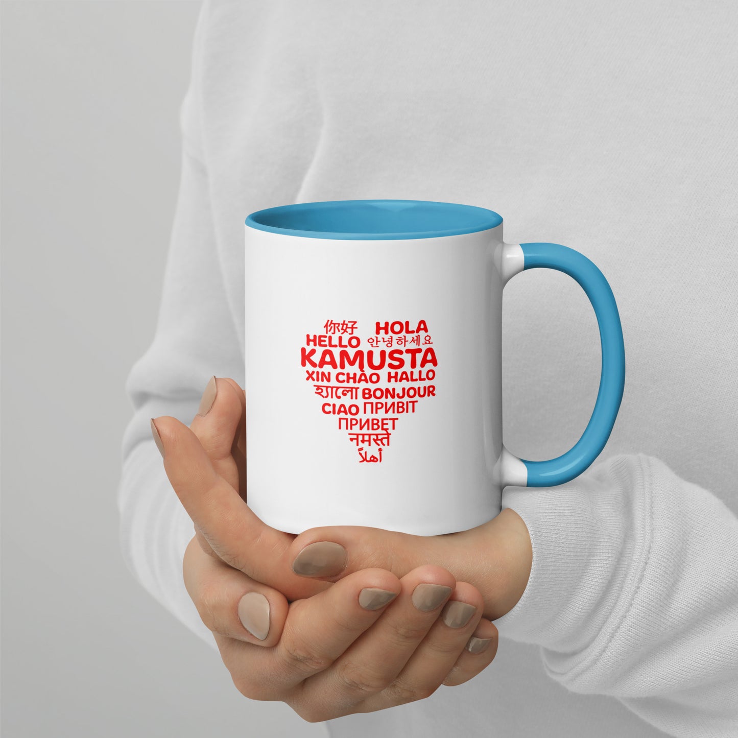 Hello Heart Mug with Color Inside