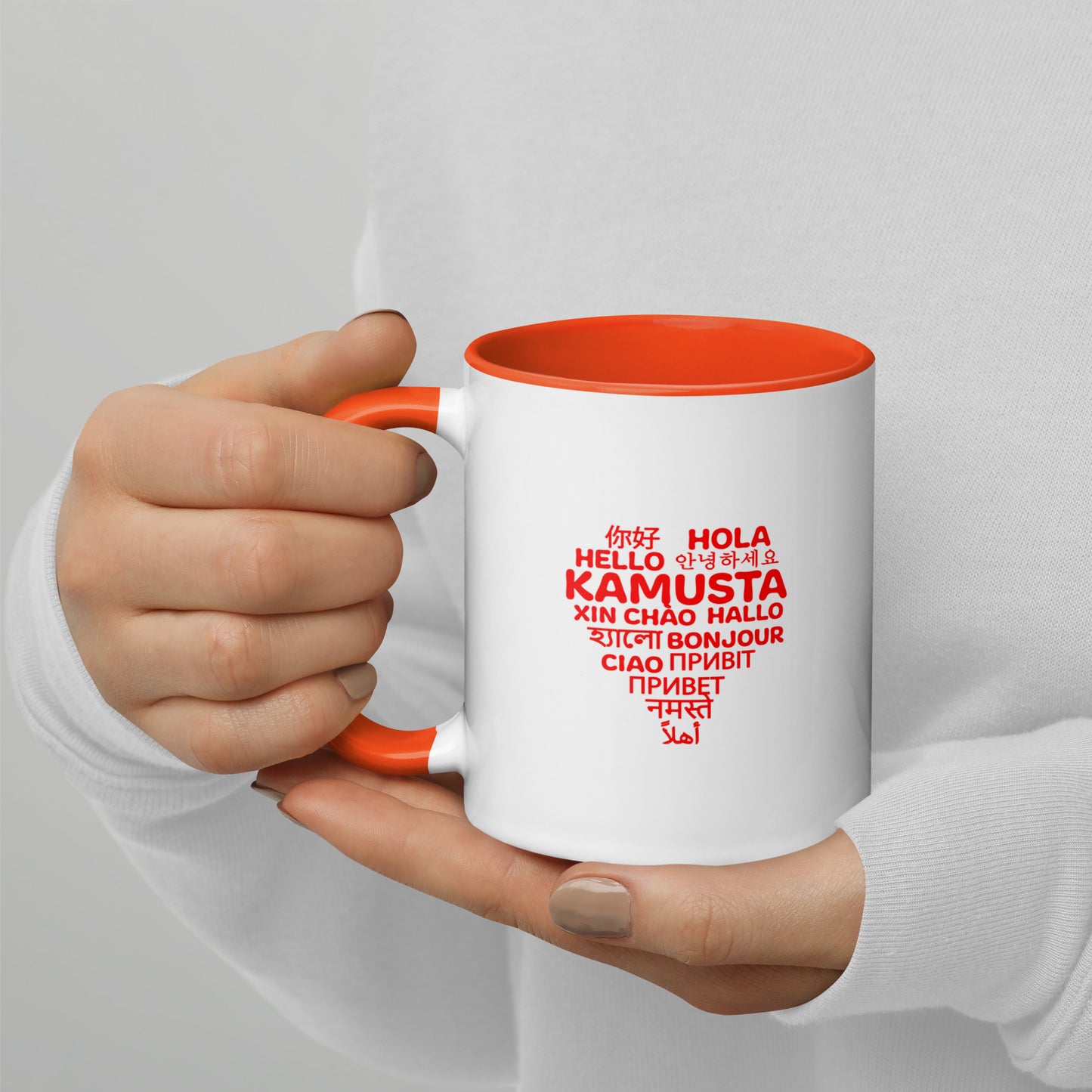 Hello Heart Mug with Color Inside