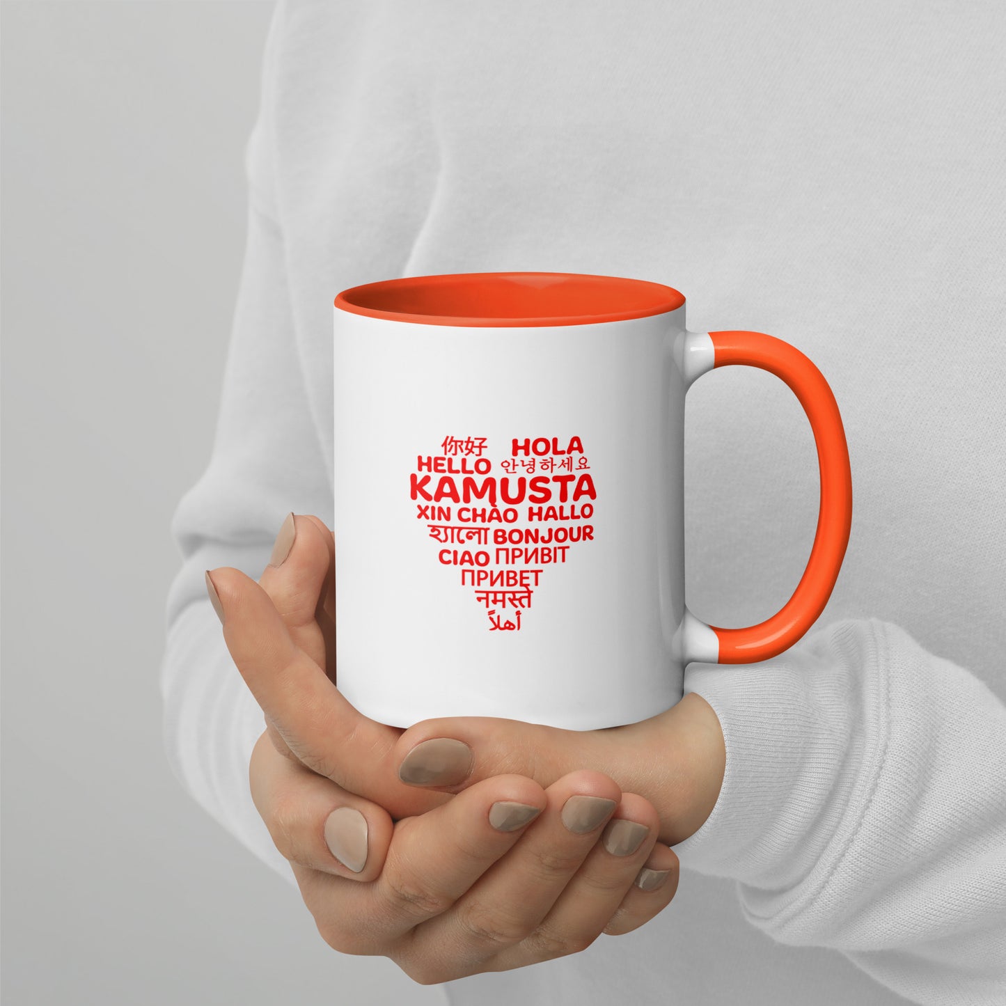 Hello Heart Mug with Color Inside