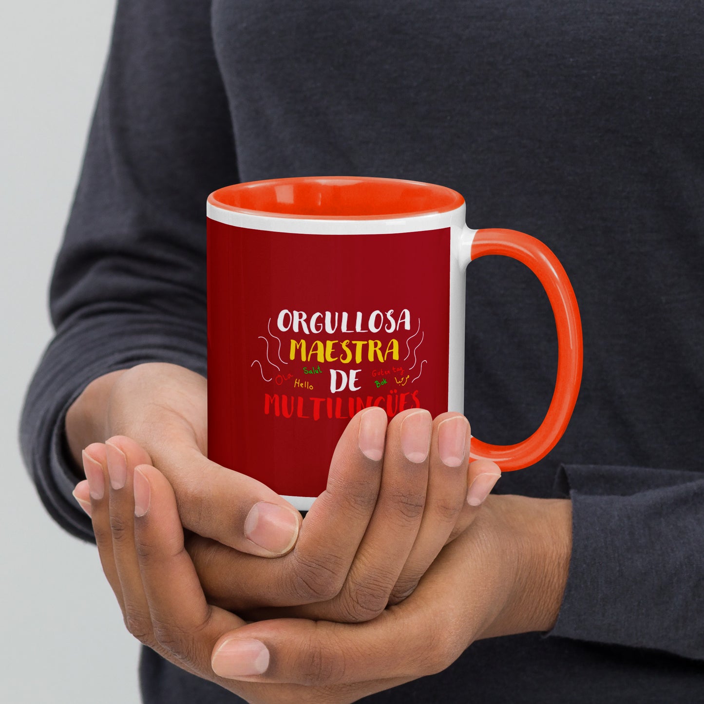 Orgullosa Maestra De Multilingues Mug with Color Inside