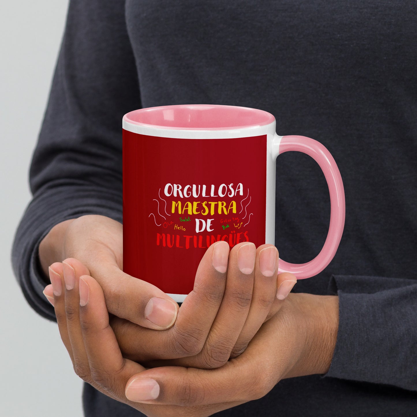 Orgullosa Maestra De Multilingues Mug with Color Inside
