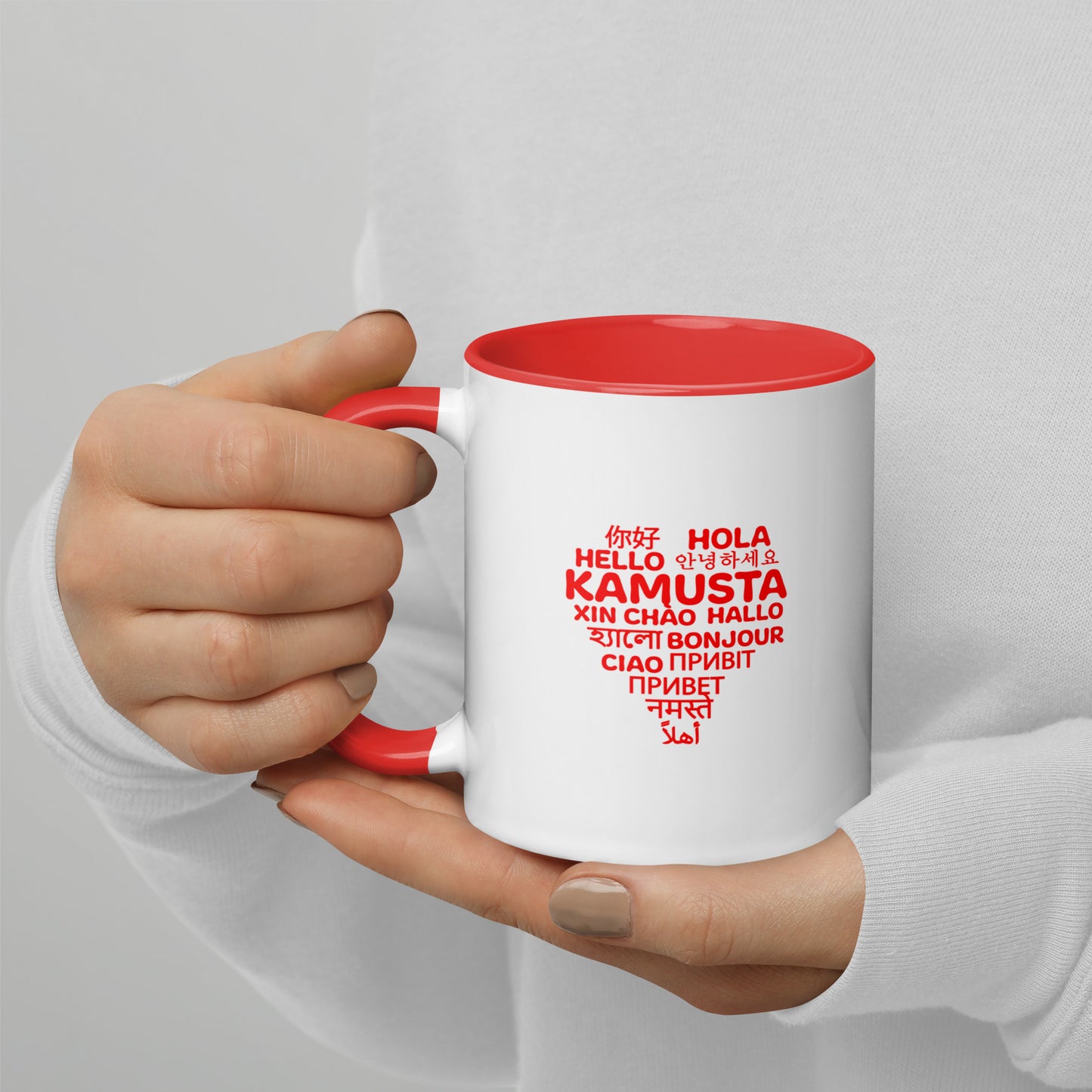 Hello Heart Mug with Color Inside