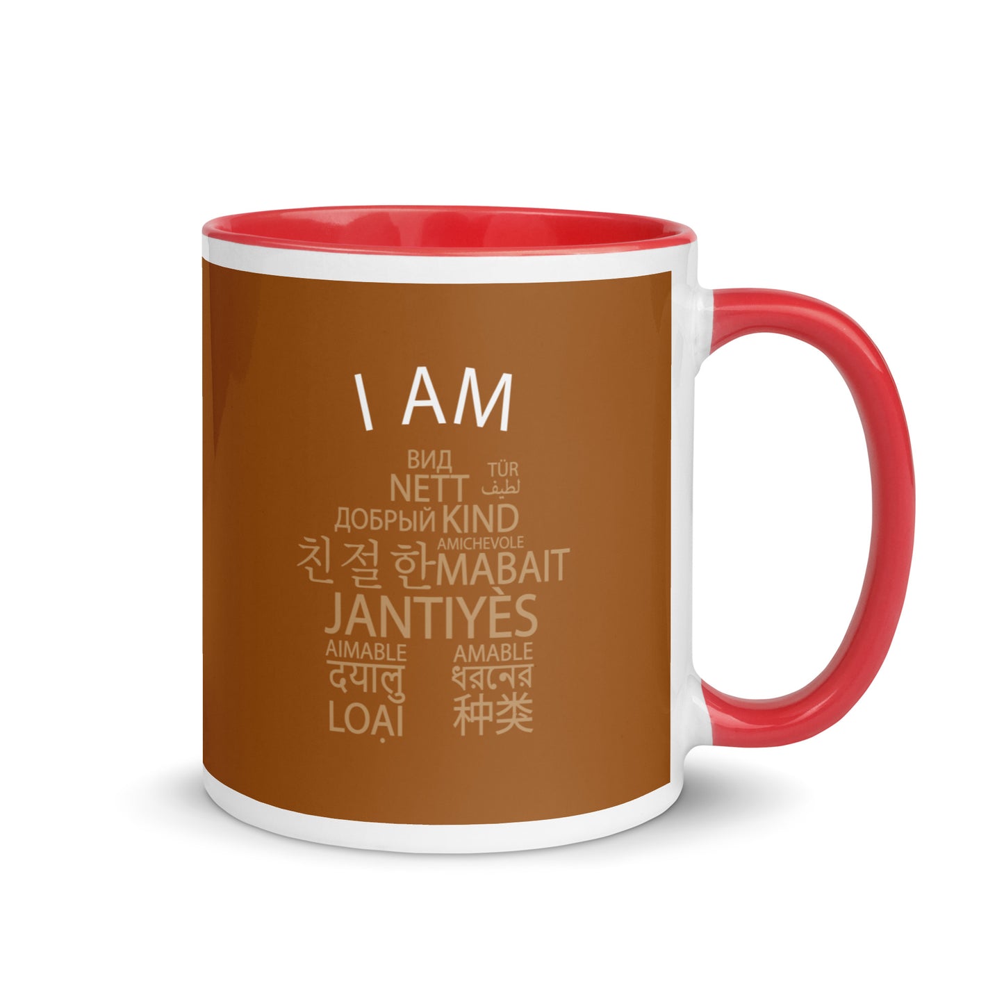 Taza Soy Amable con Color en el Interior.