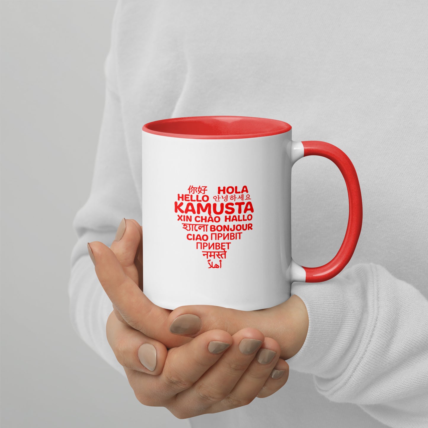 Hello Heart Mug with Color Inside