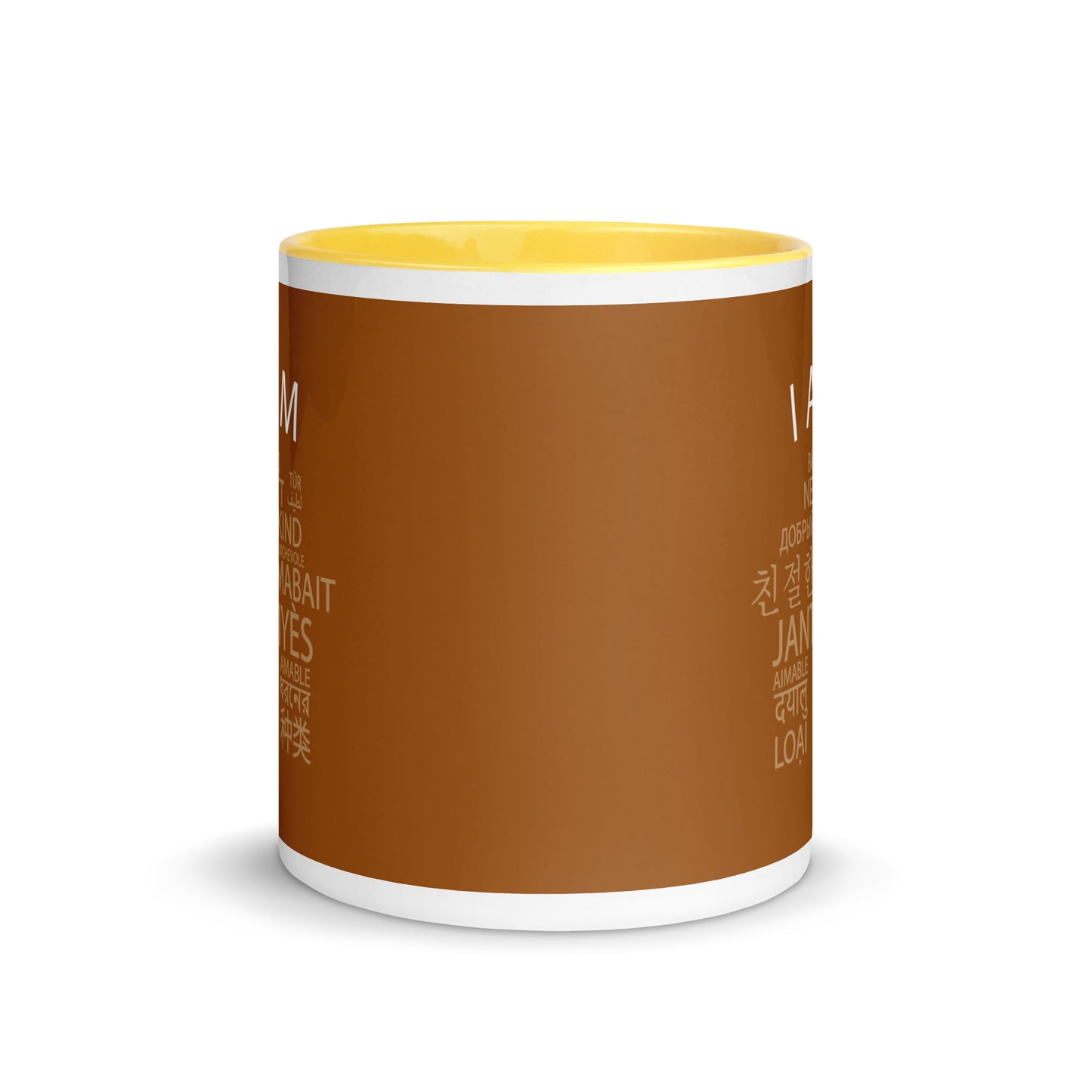 Taza Soy Amable con Color en el Interior.