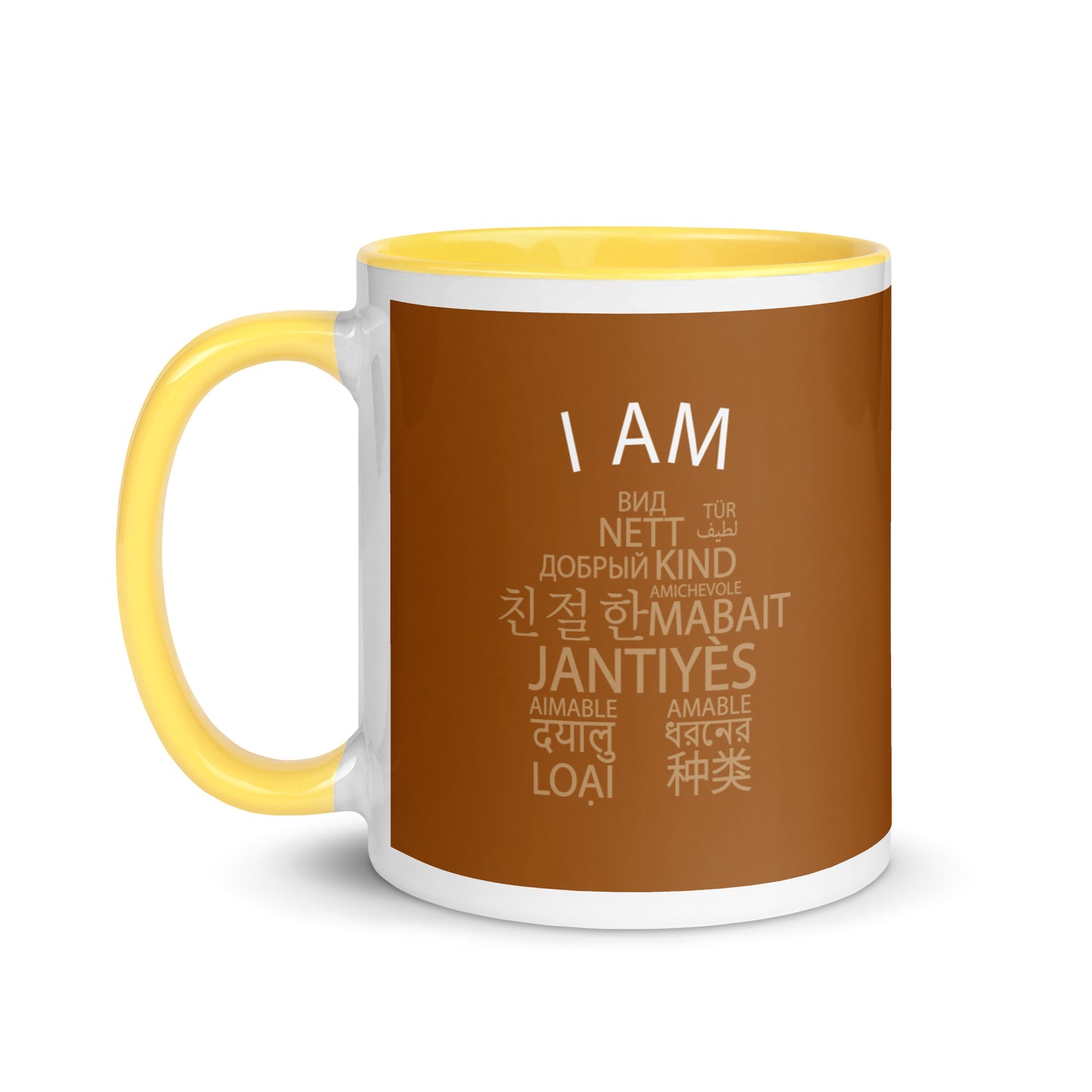 Taza Soy Amable con Color en el Interior.