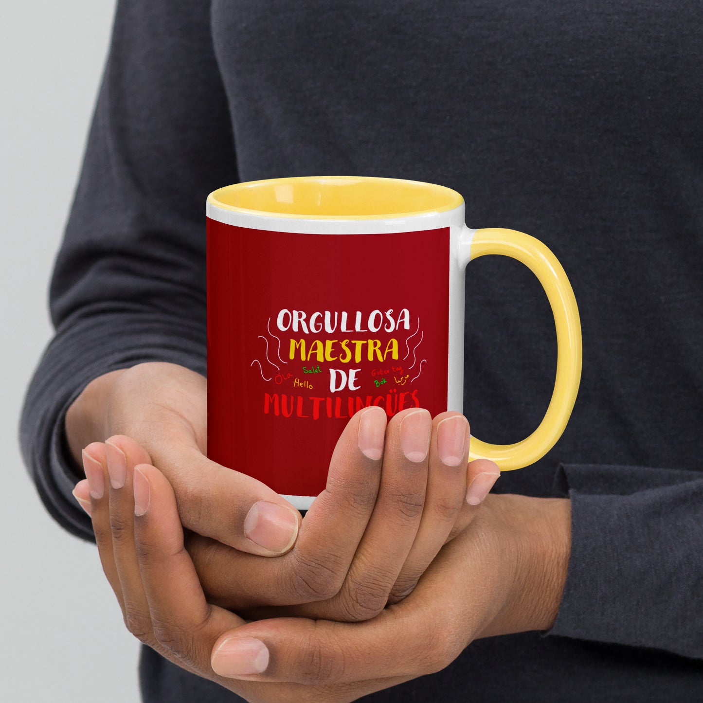 Orgullosa Maestra De Multilingues Mug with Color Inside