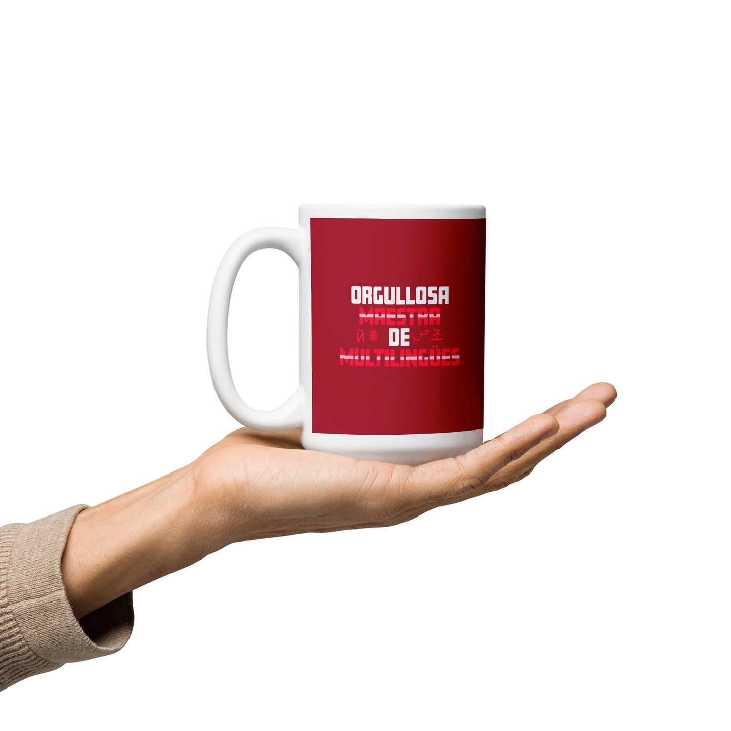 Orgullosa Maestra De Multilingues White mug