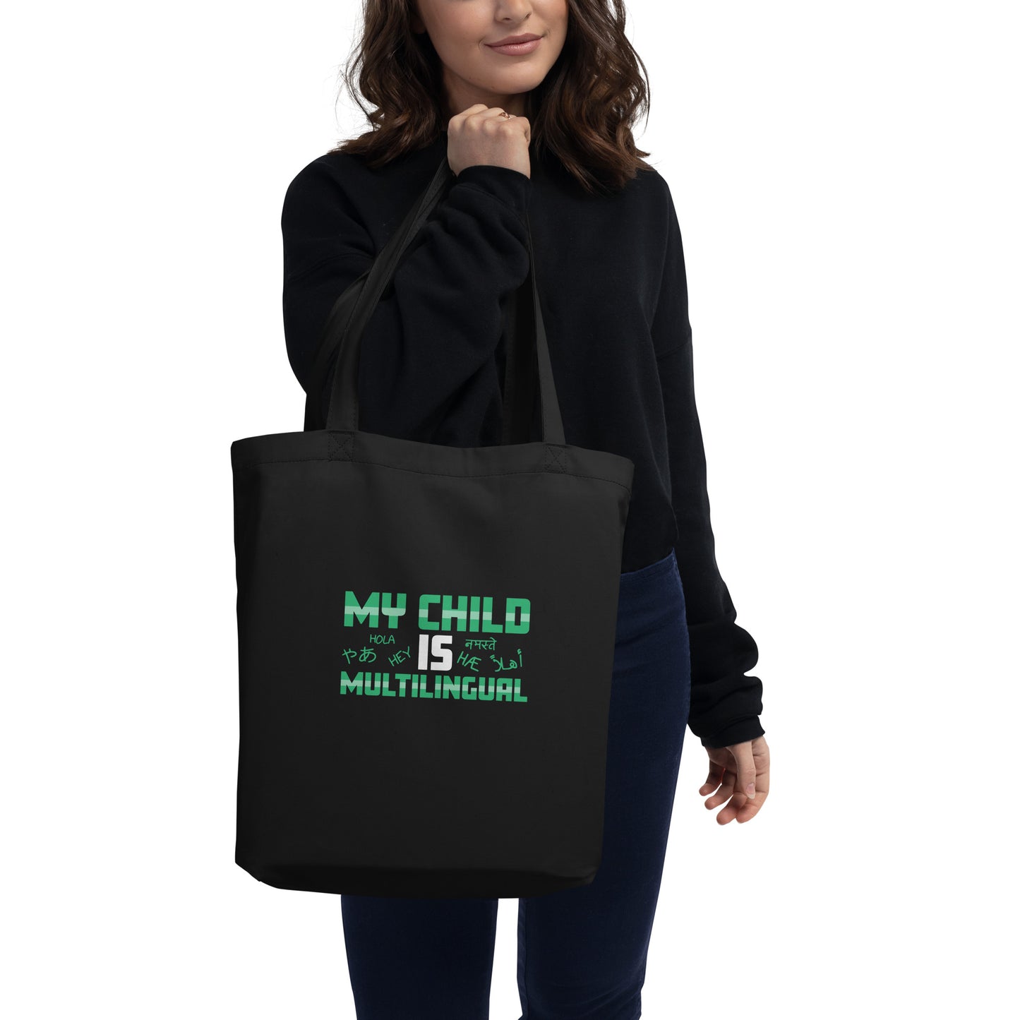 Bolso tote ecológico infantil multilingüe.