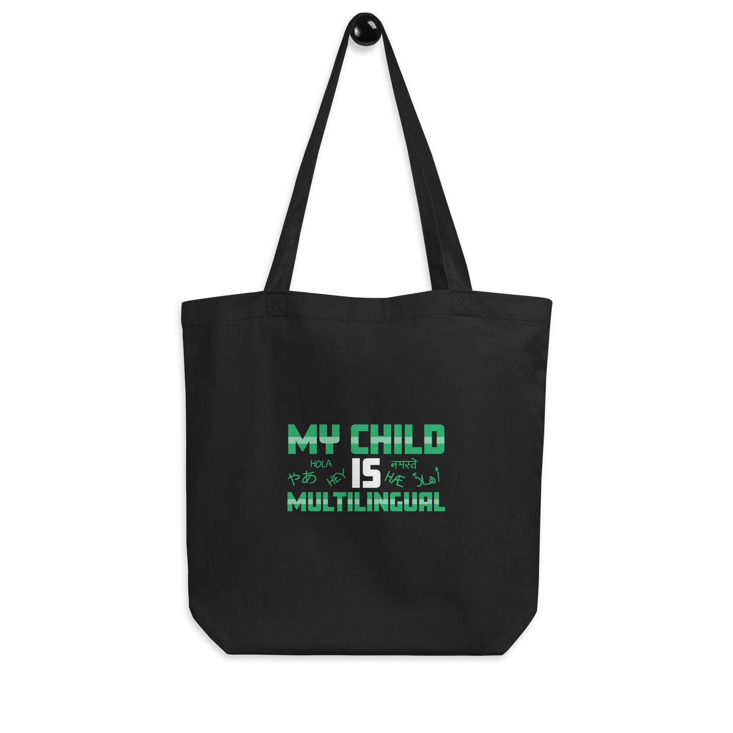 Bolso tote ecológico infantil multilingüe.