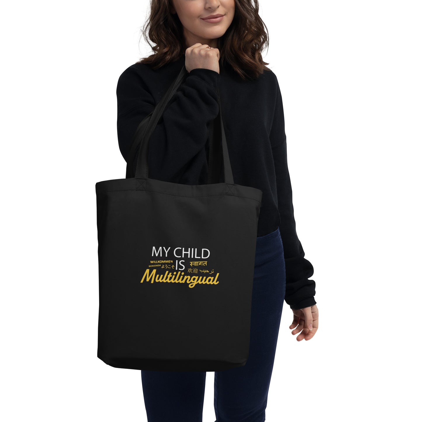 Bolso tote ecológico infantil multilingüe.