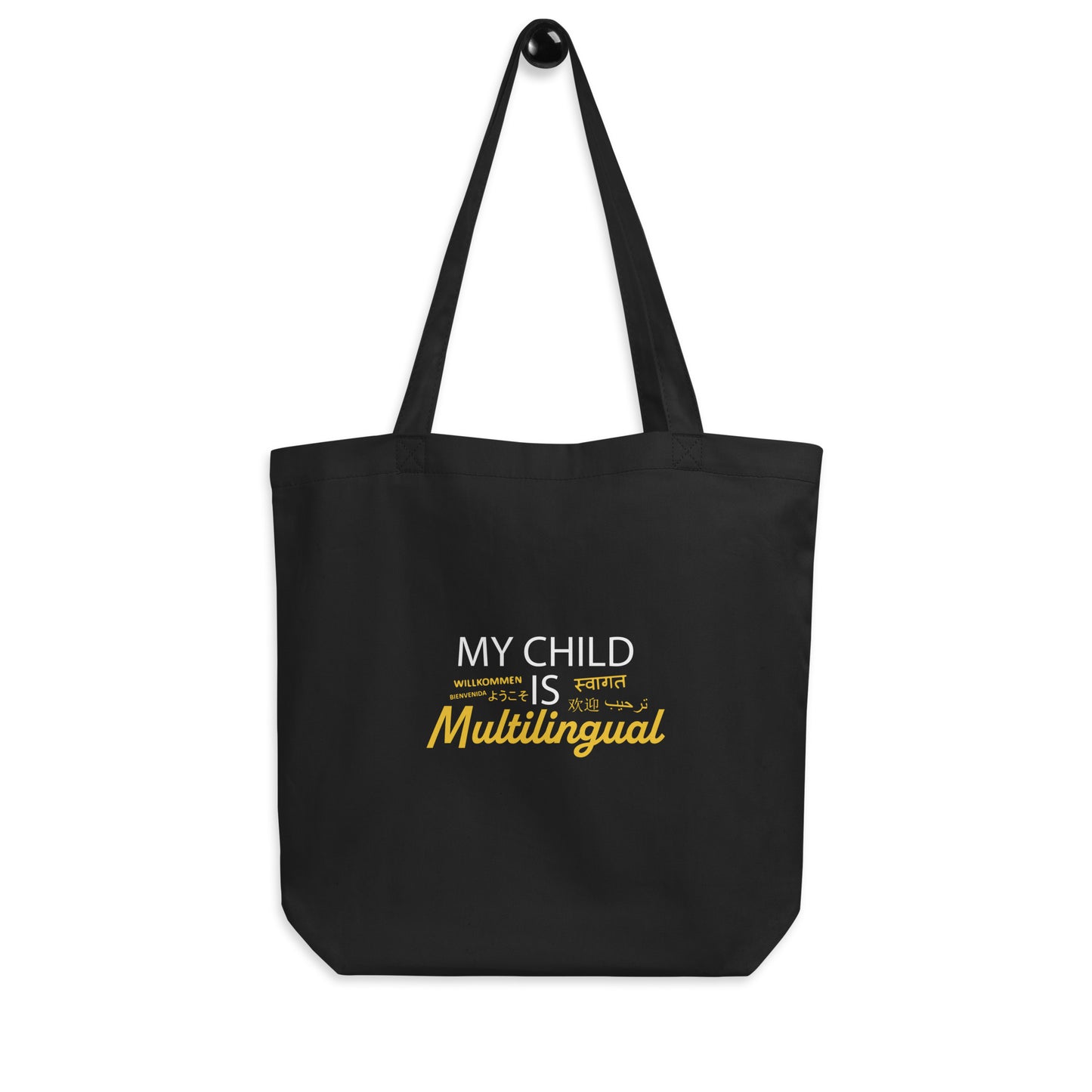 Bolso tote ecológico infantil multilingüe.