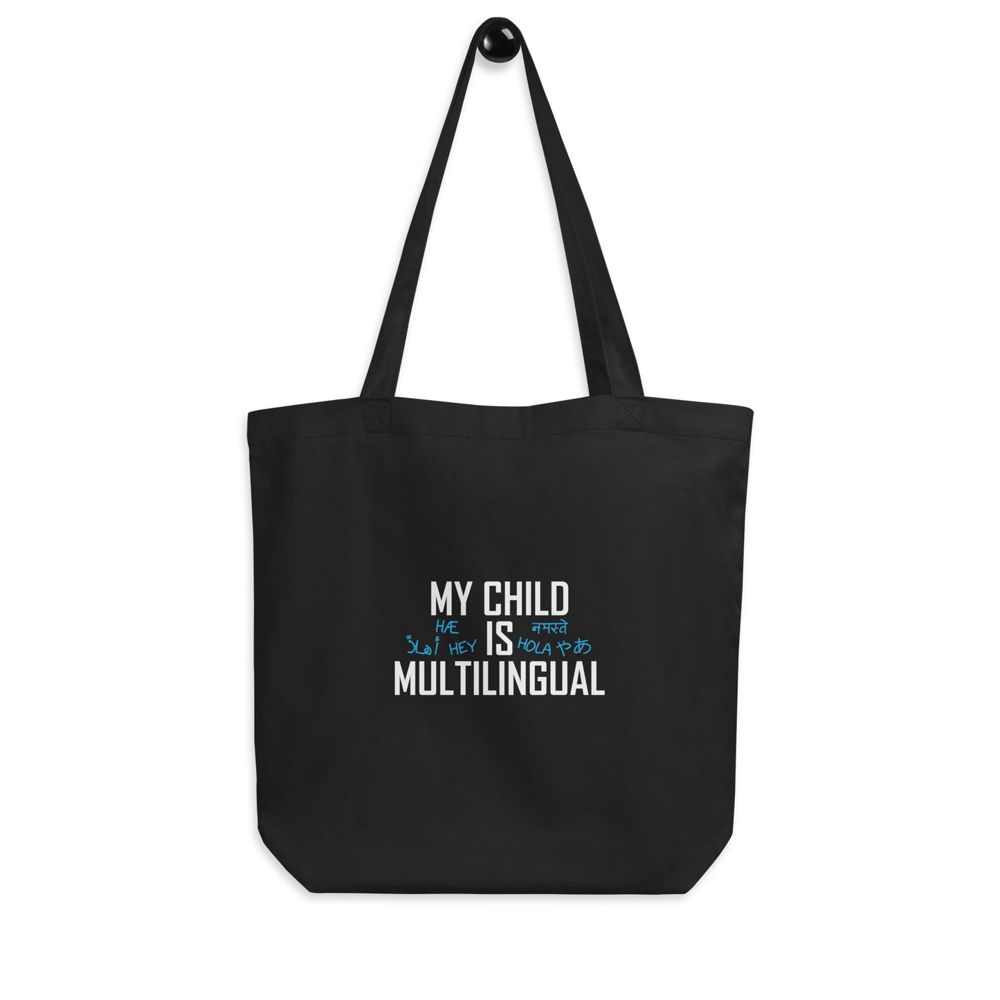 Bolso tote ecológico infantil multilingüe.