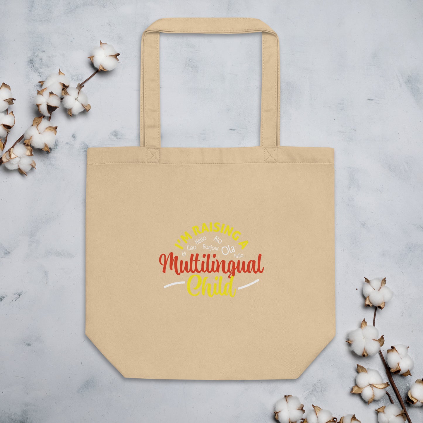 Raising Eco Tote Bag multilingüe.
