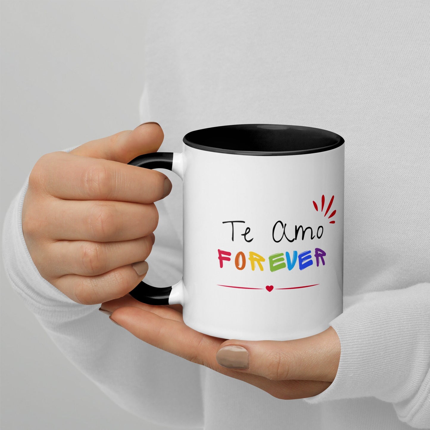 Taza Te Amo Forever con interior de color