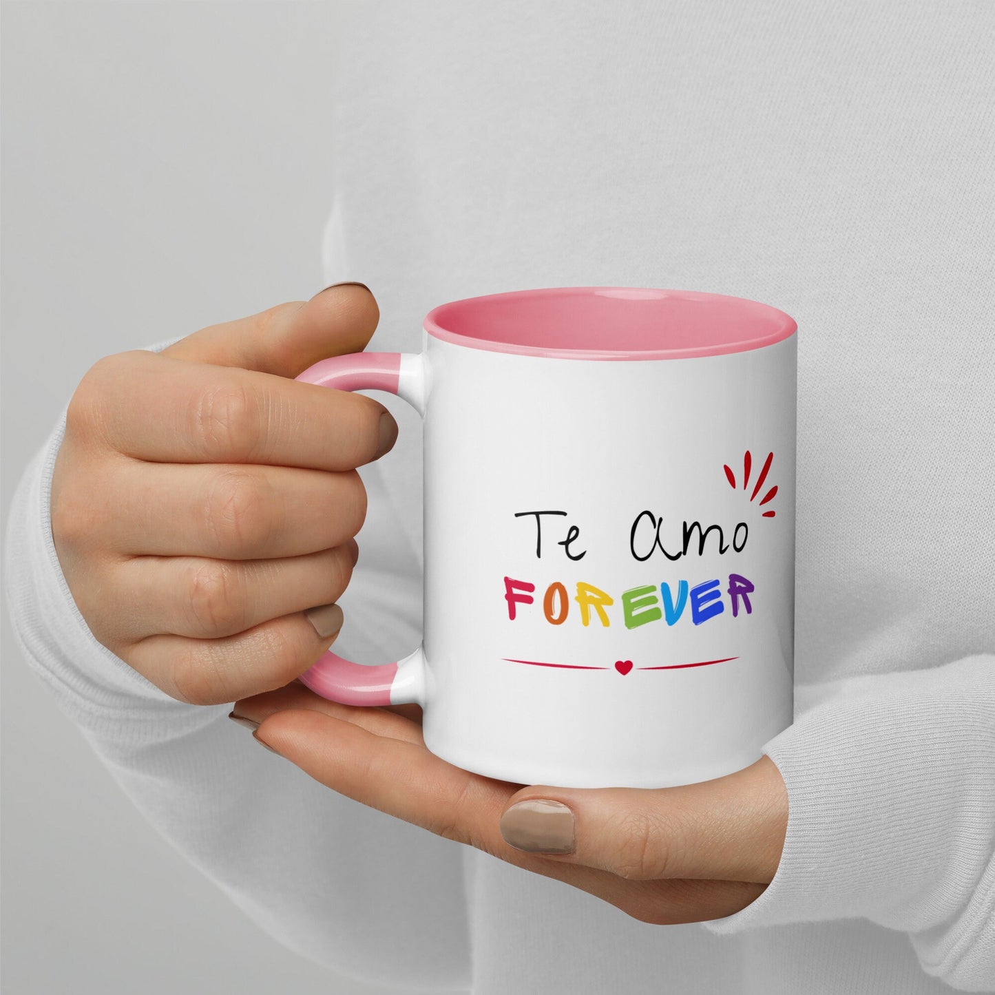 Taza Te Amo Forever con interior de color