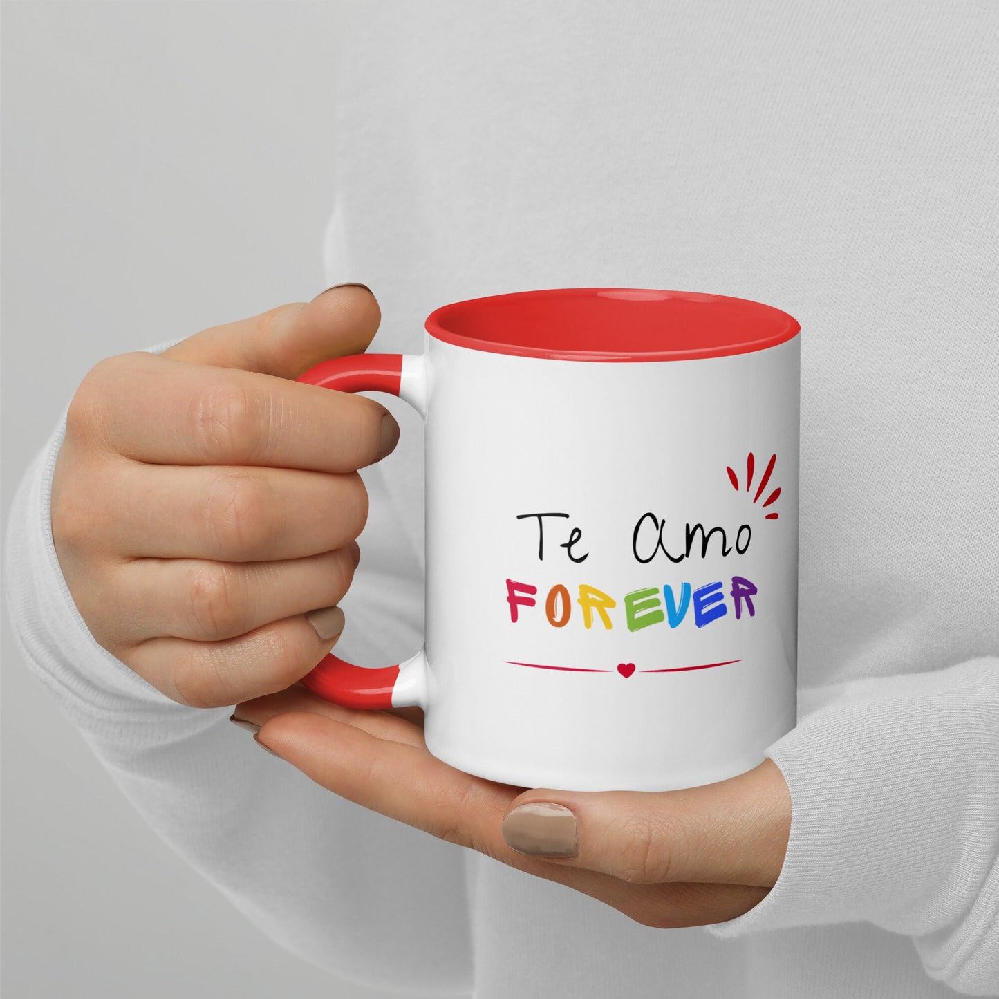Taza Te Amo Forever con interior de color