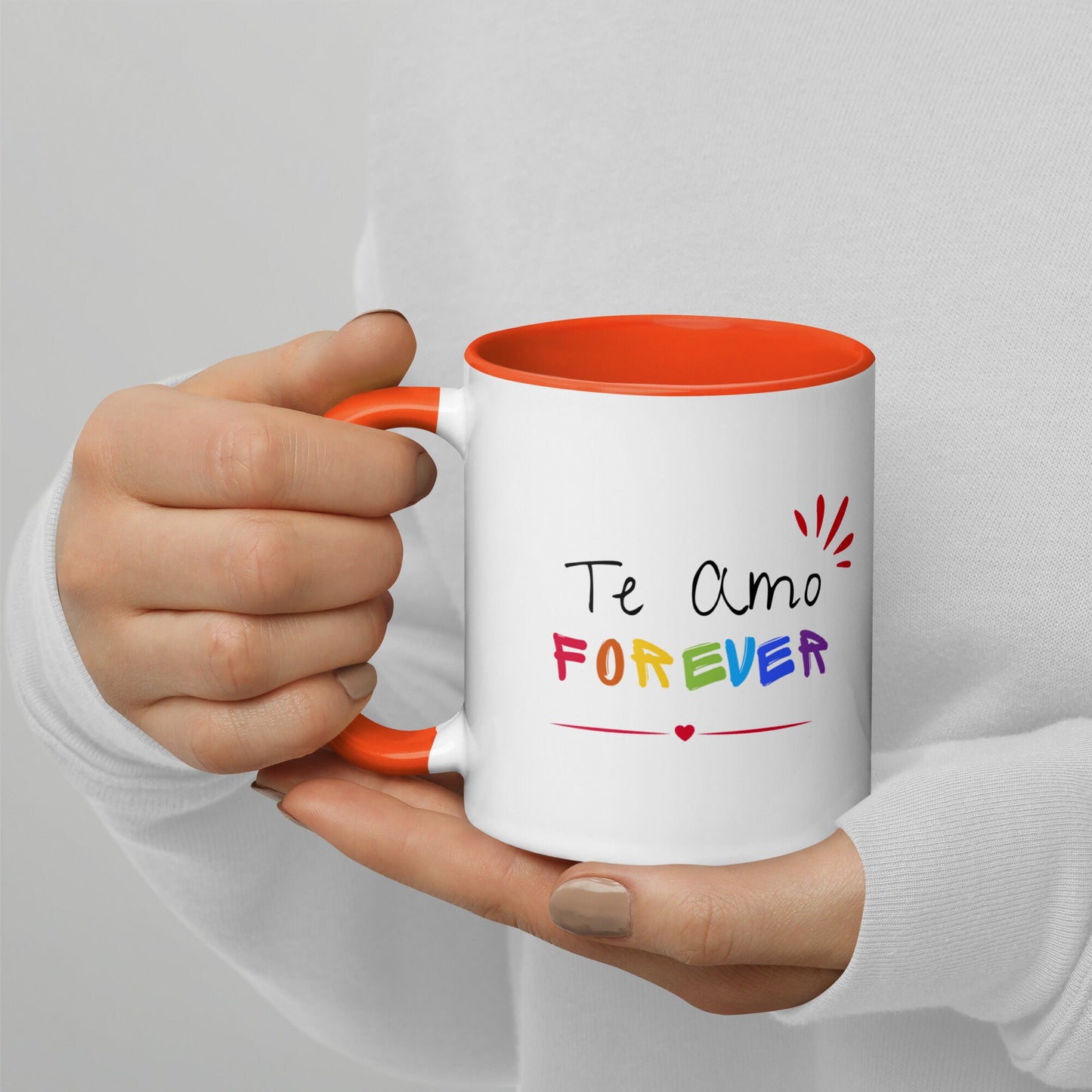 Taza Te Amo Forever con interior de color