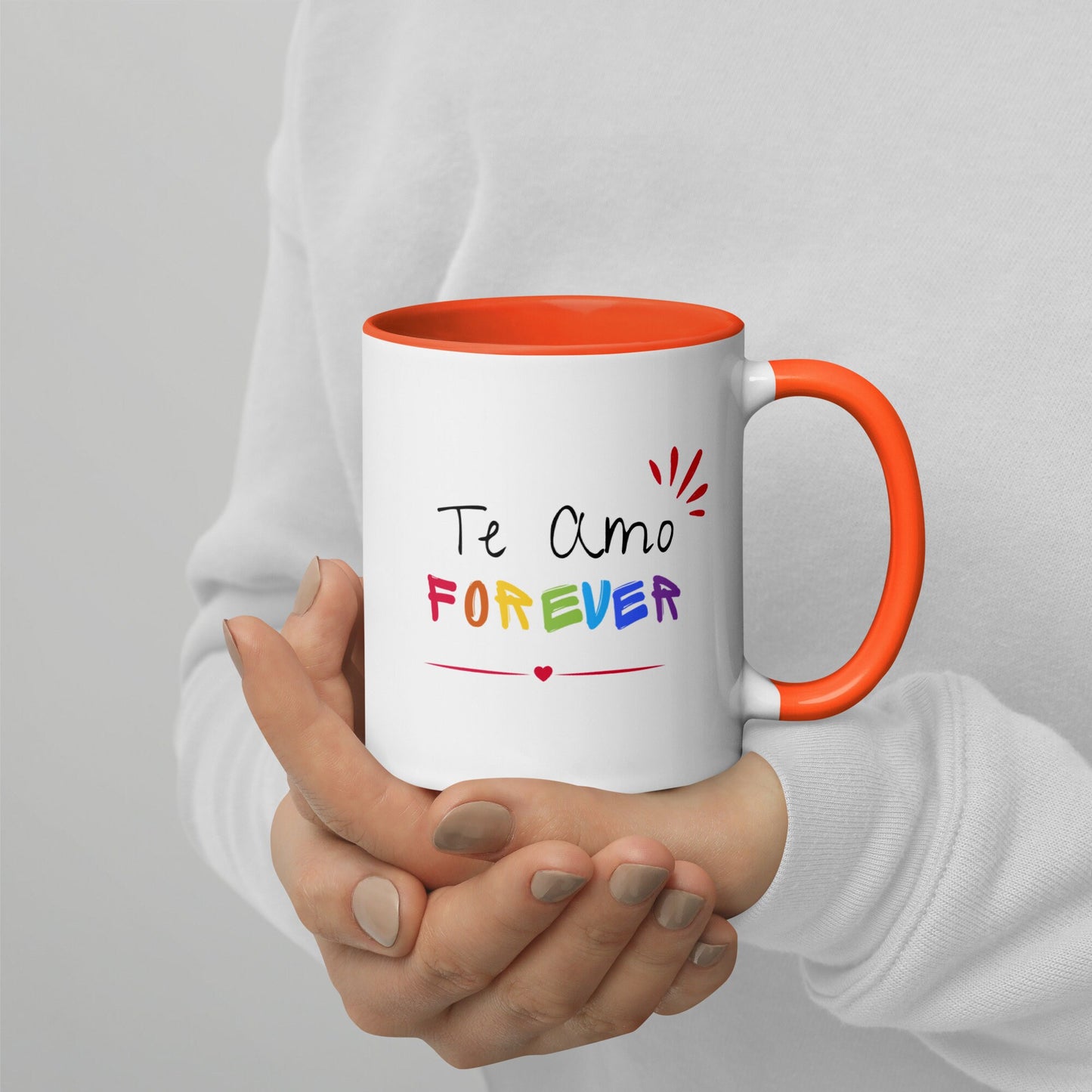 Taza Te Amo Forever con interior de color
