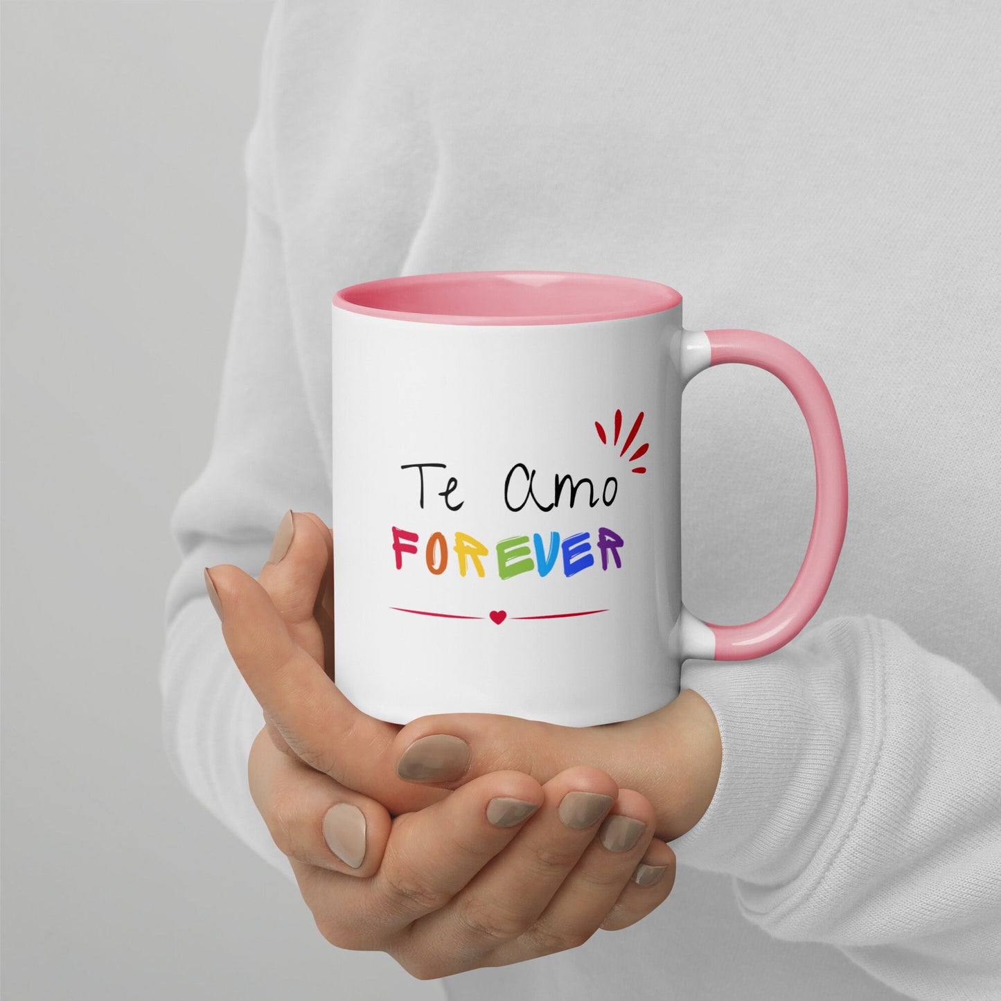 Taza Te Amo Forever con interior de color