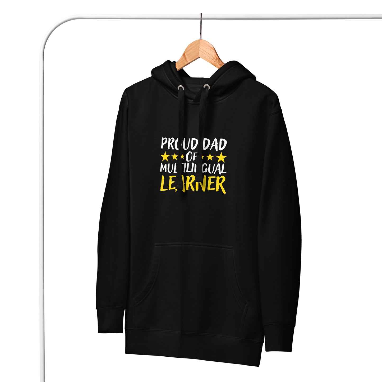 Sudadera con capucha para papá de estudiante multilingüe
