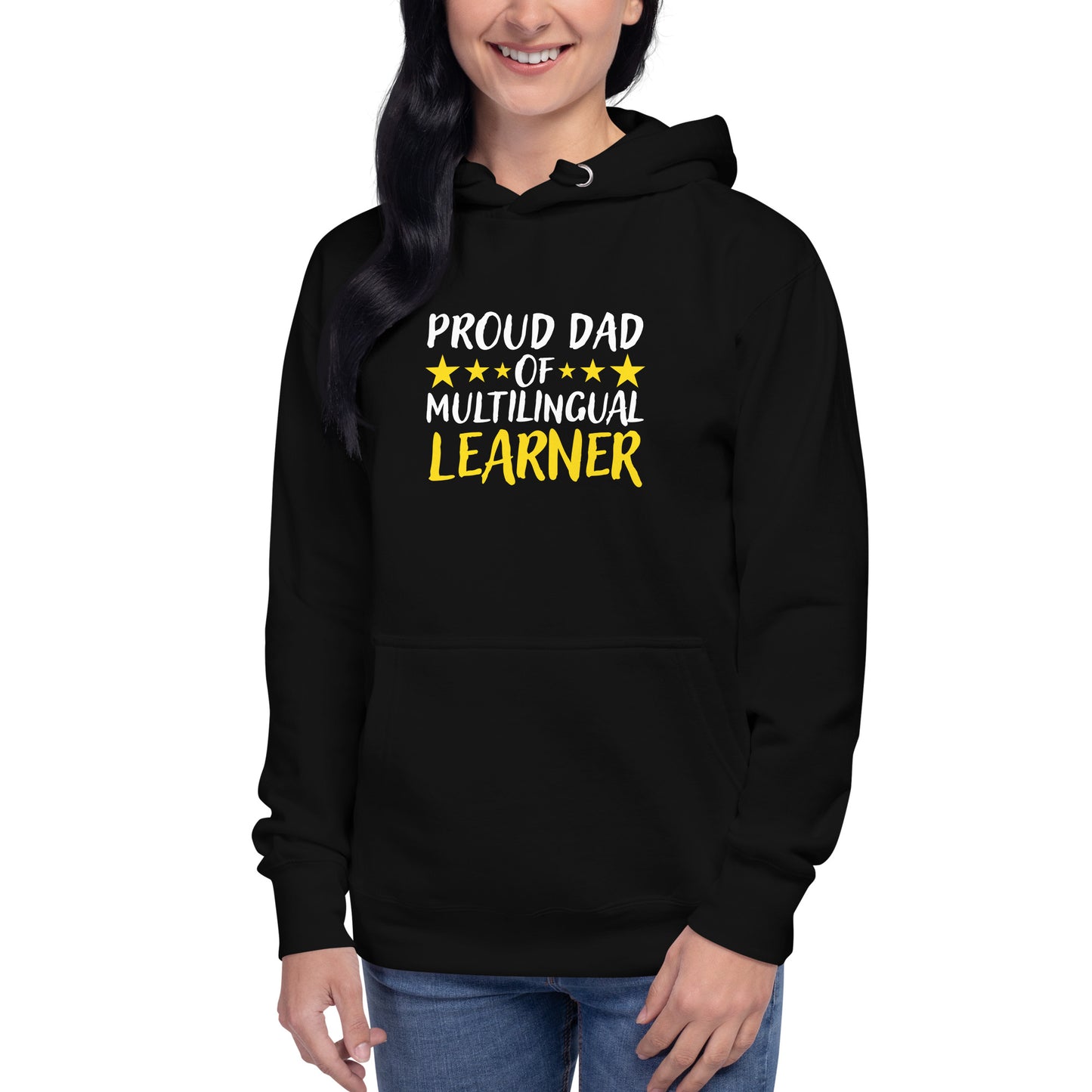 Sudadera con capucha para papá de estudiante multilingüe
