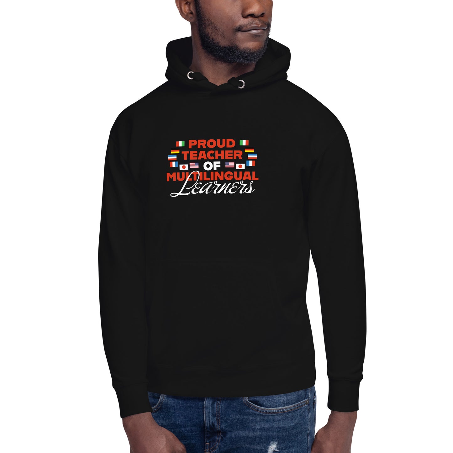 Sudadera con capucha para profesor de aprendizaje multilingüe