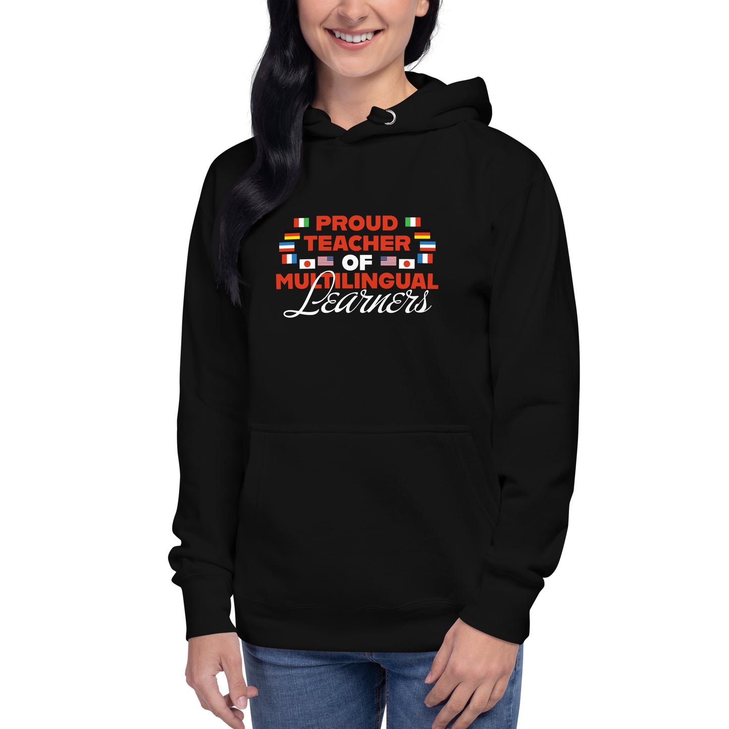 Sudadera con capucha para profesor de aprendizaje multilingüe