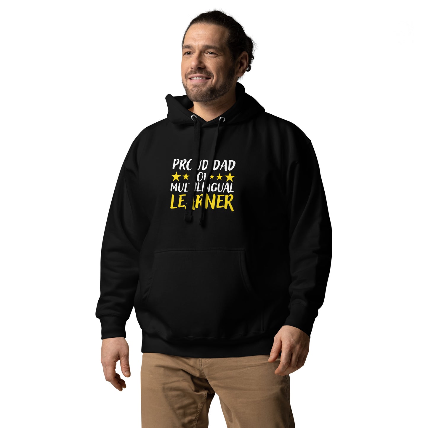 Sudadera con capucha para papá de estudiante multilingüe