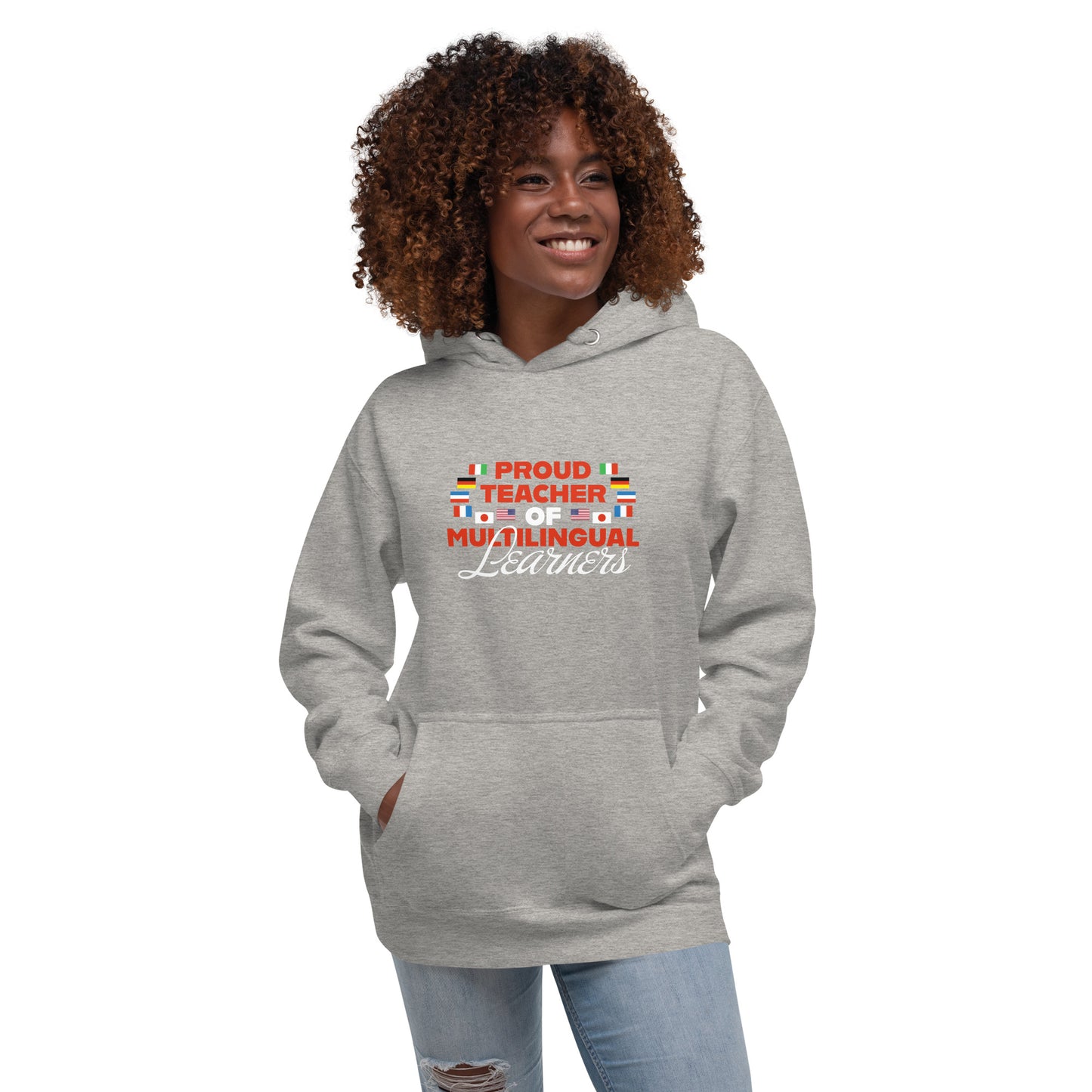 Sudadera con capucha para profesor de aprendizaje multilingüe