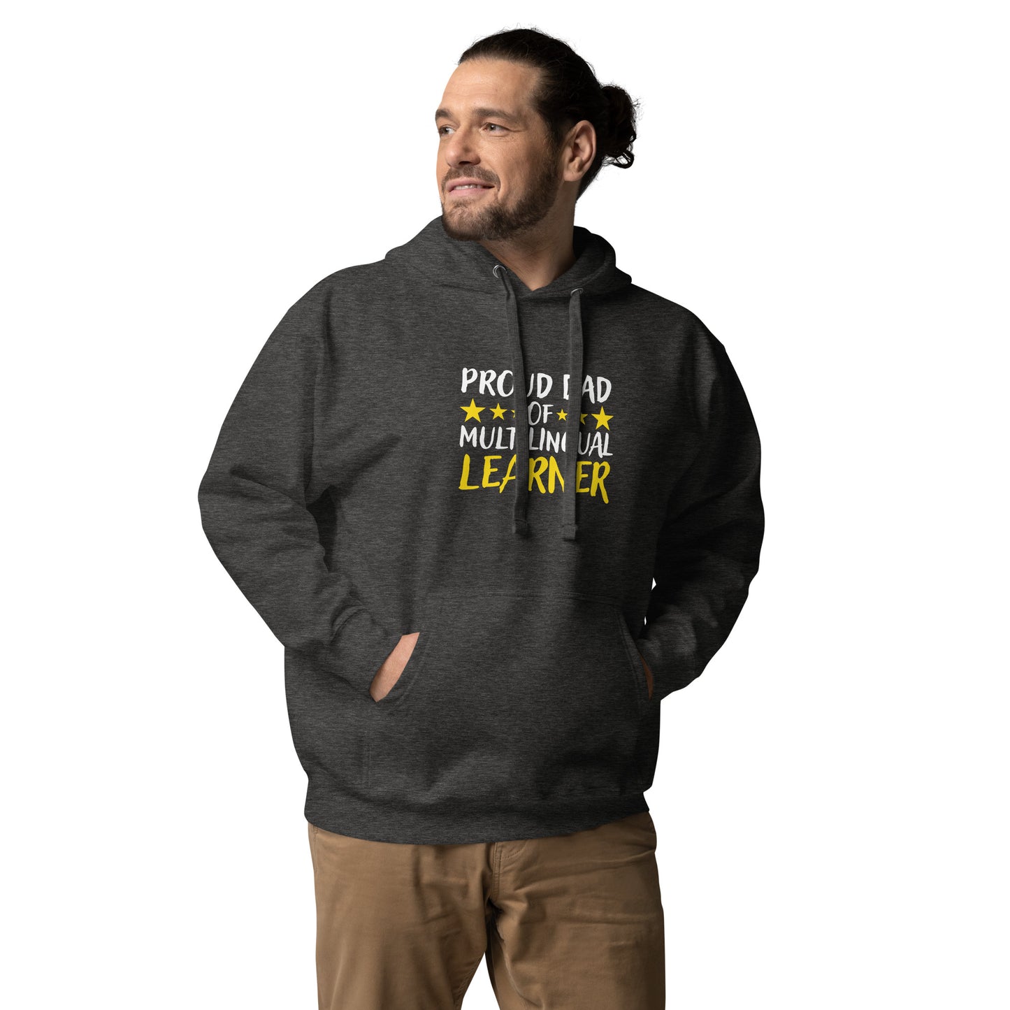 Sudadera con capucha para papá de estudiante multilingüe