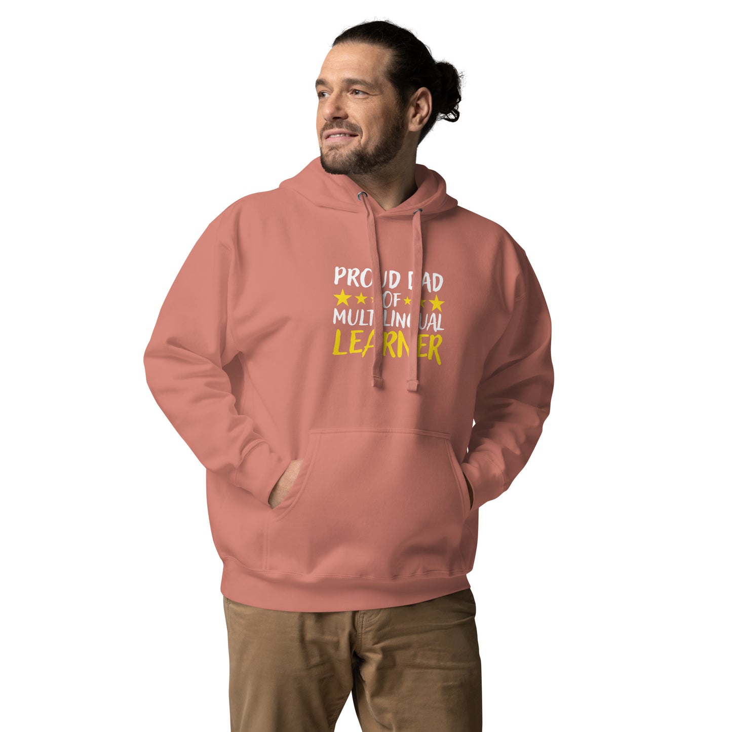 Sudadera con capucha para papá de estudiante multilingüe