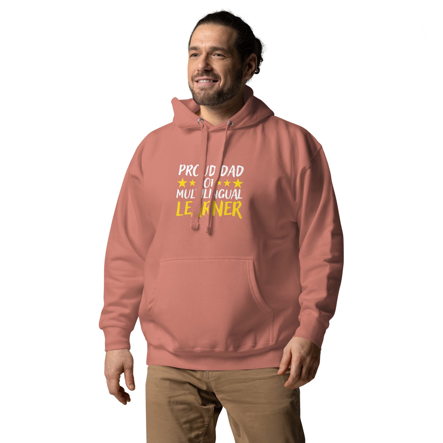 Sudadera con capucha para papá de estudiante multilingüe