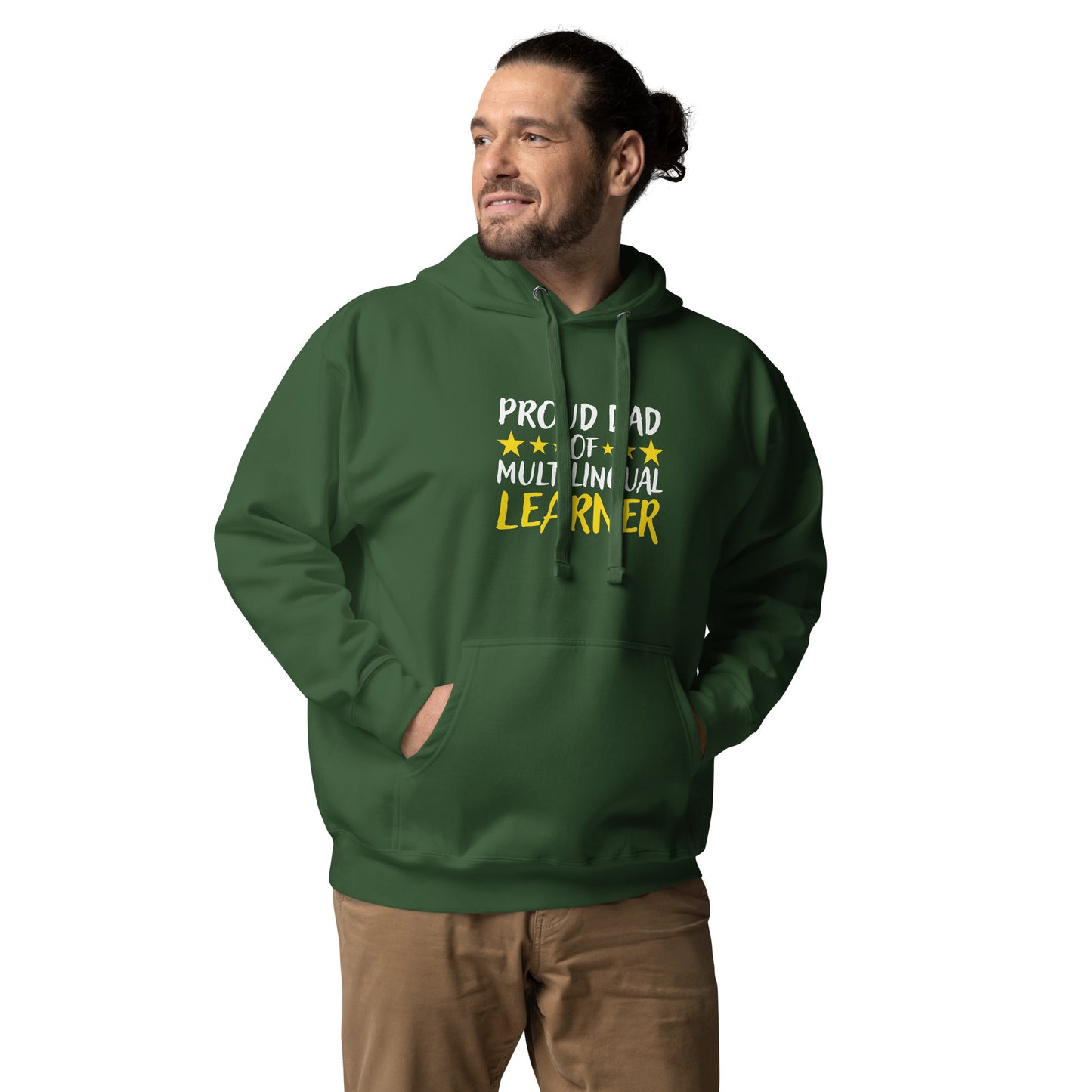 Sudadera con capucha para papá de estudiante multilingüe