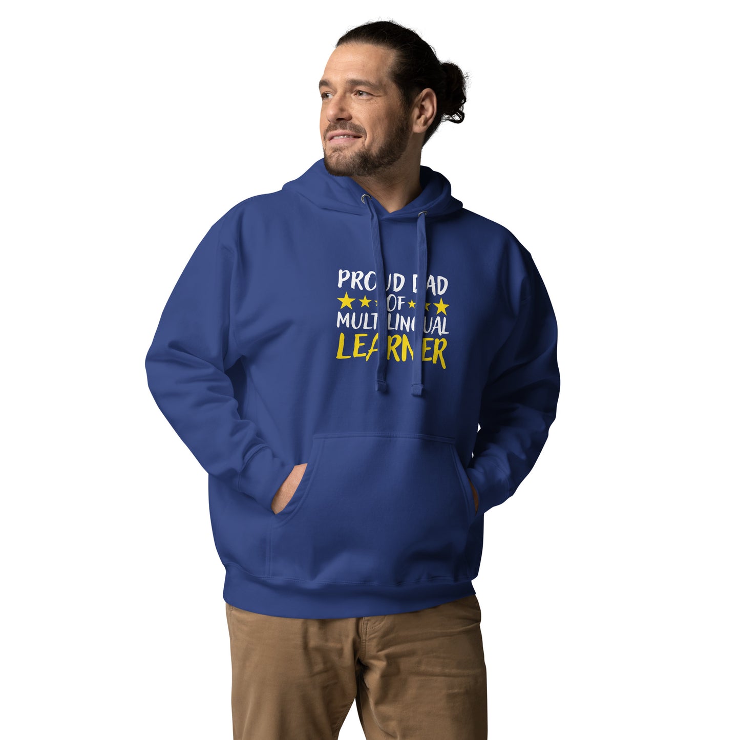 Sudadera con capucha para papá de estudiante multilingüe