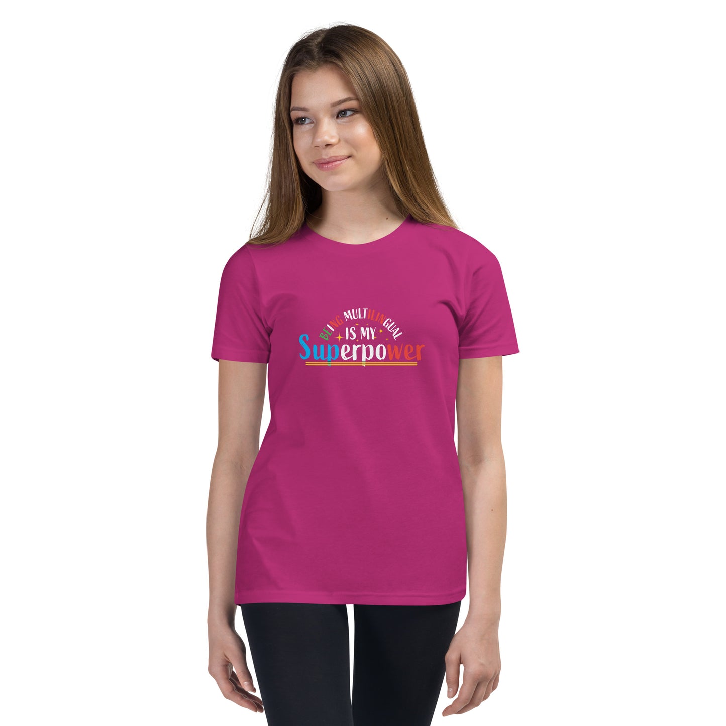 Multilingual Superpower Youth Short Sleeve T-Shirt