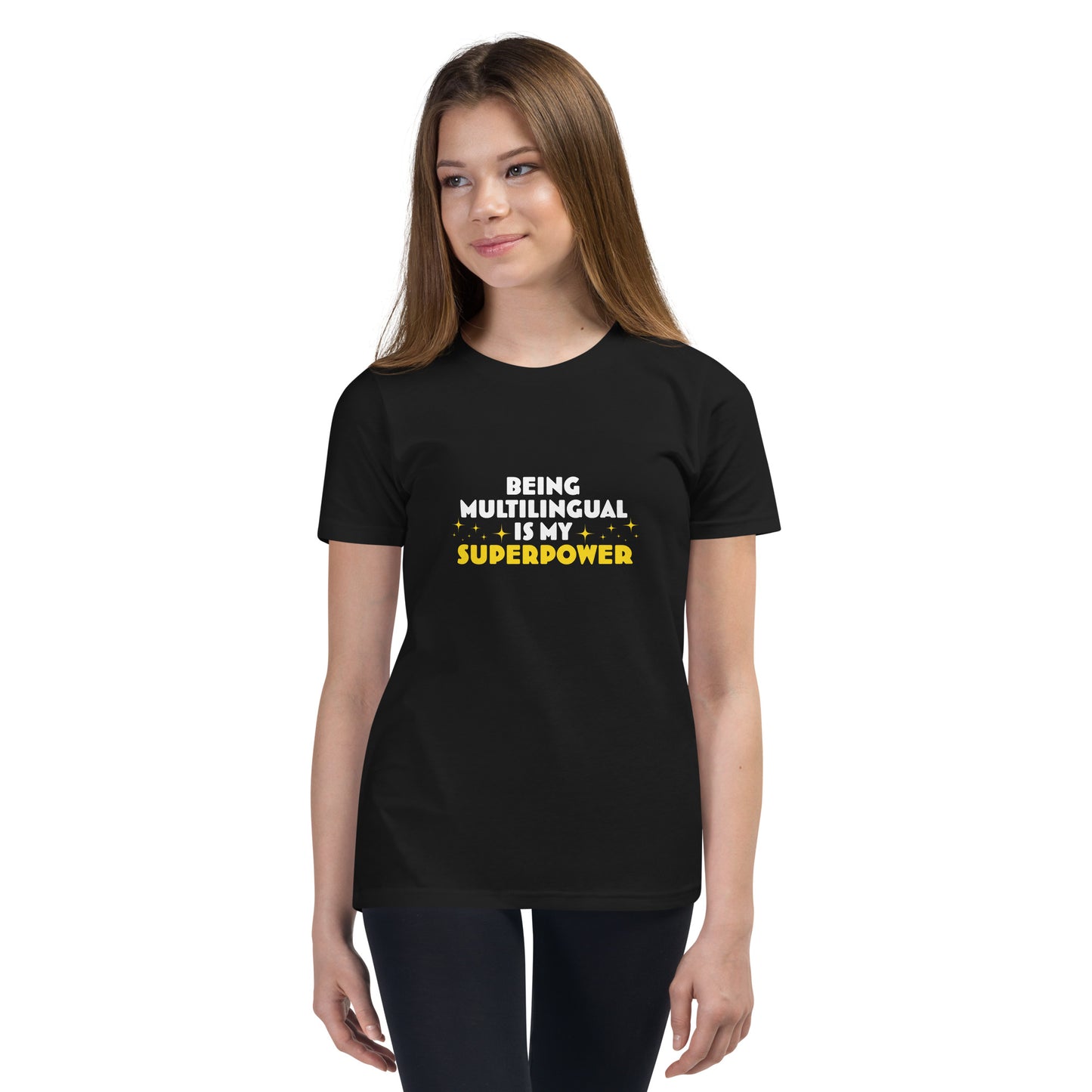 Multilingual Superpower Youth T-Shirt.