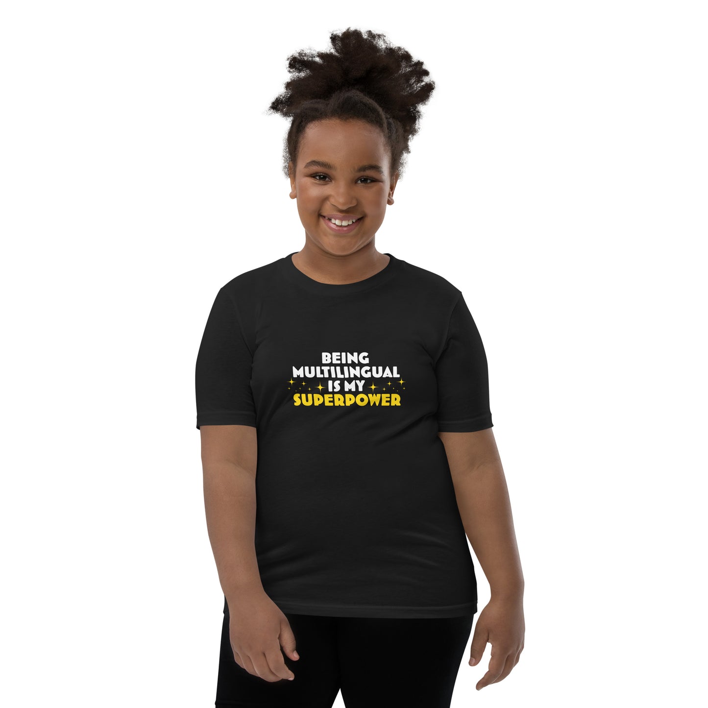 Multilingual Superpower Youth T-Shirt.