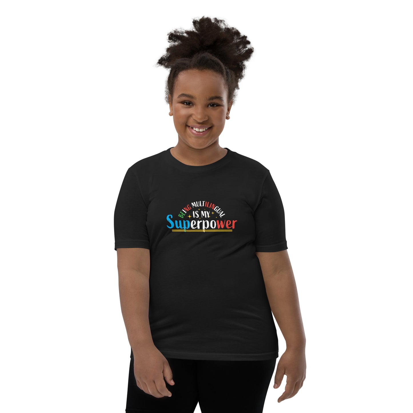 Multilingual Superpower Youth Short Sleeve T-Shirt