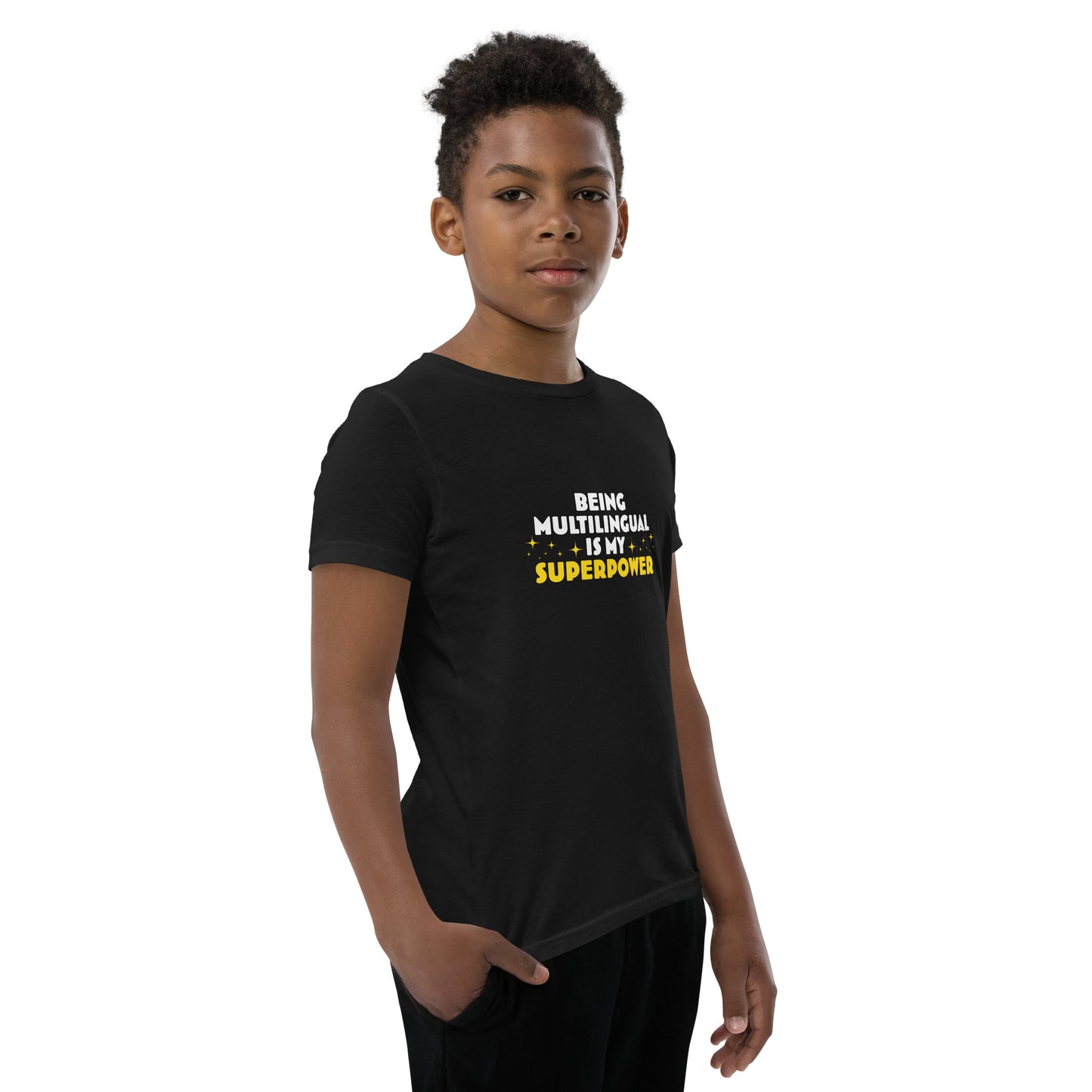 Multilingual Superpower Youth T-Shirt.