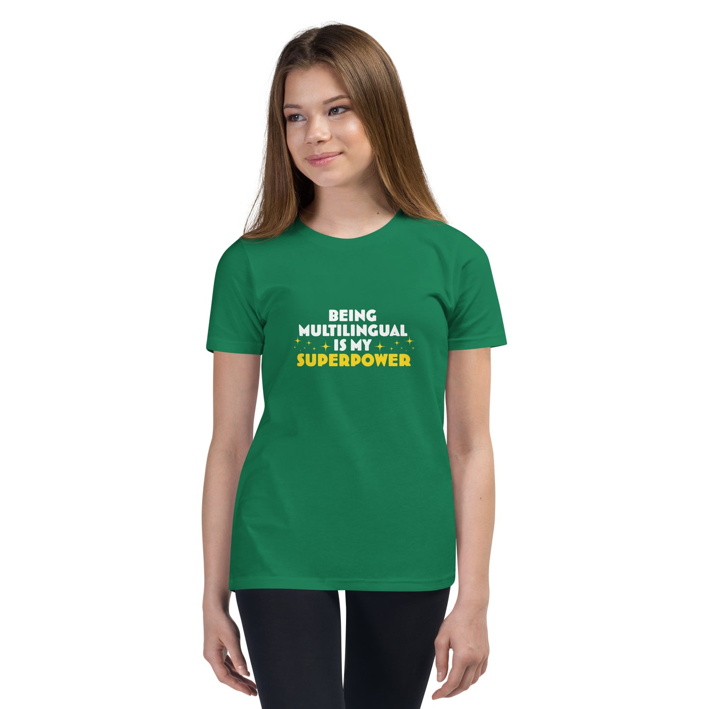 Multilingual Superpower Youth T-Shirt.
