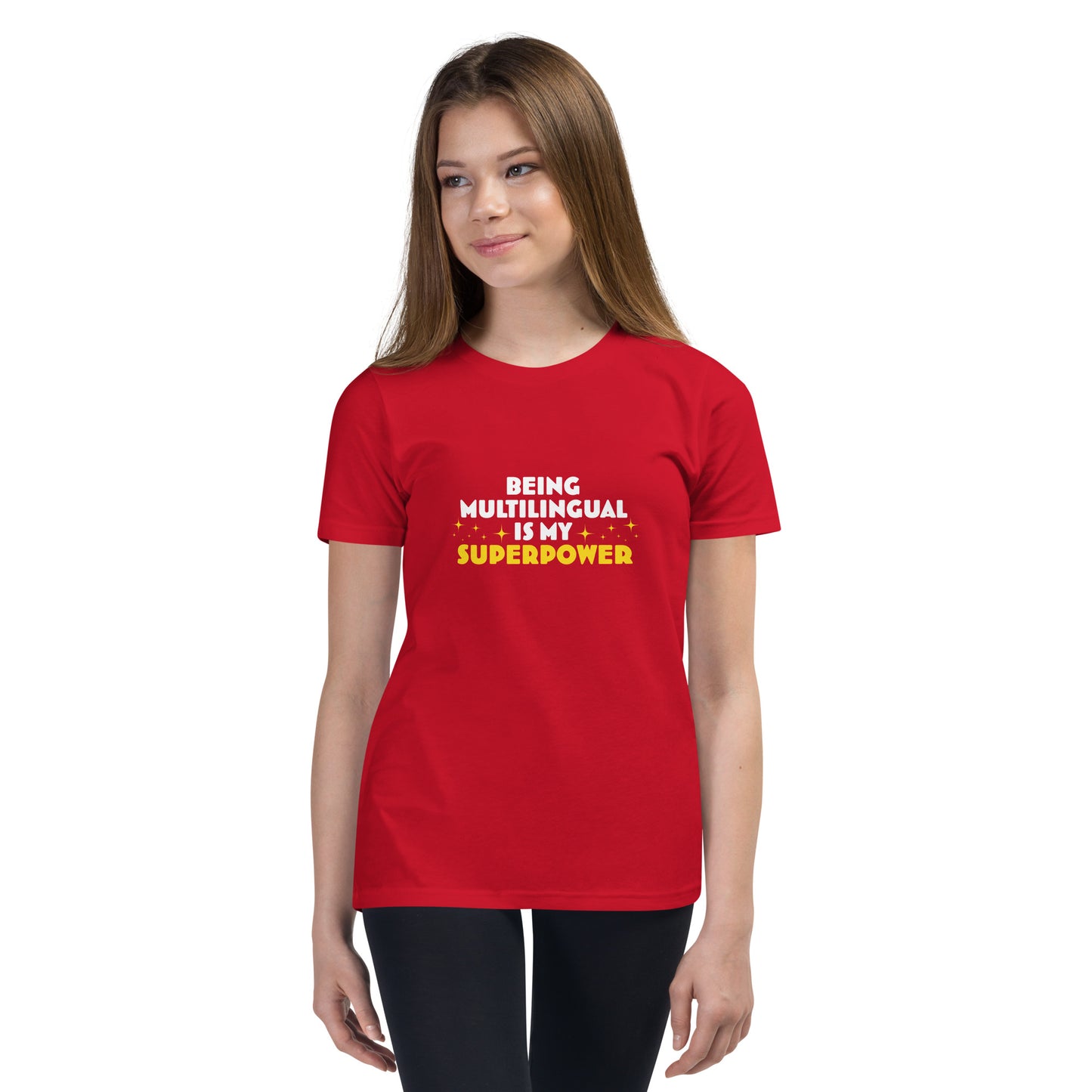 Multilingual Superpower Youth T-Shirt.